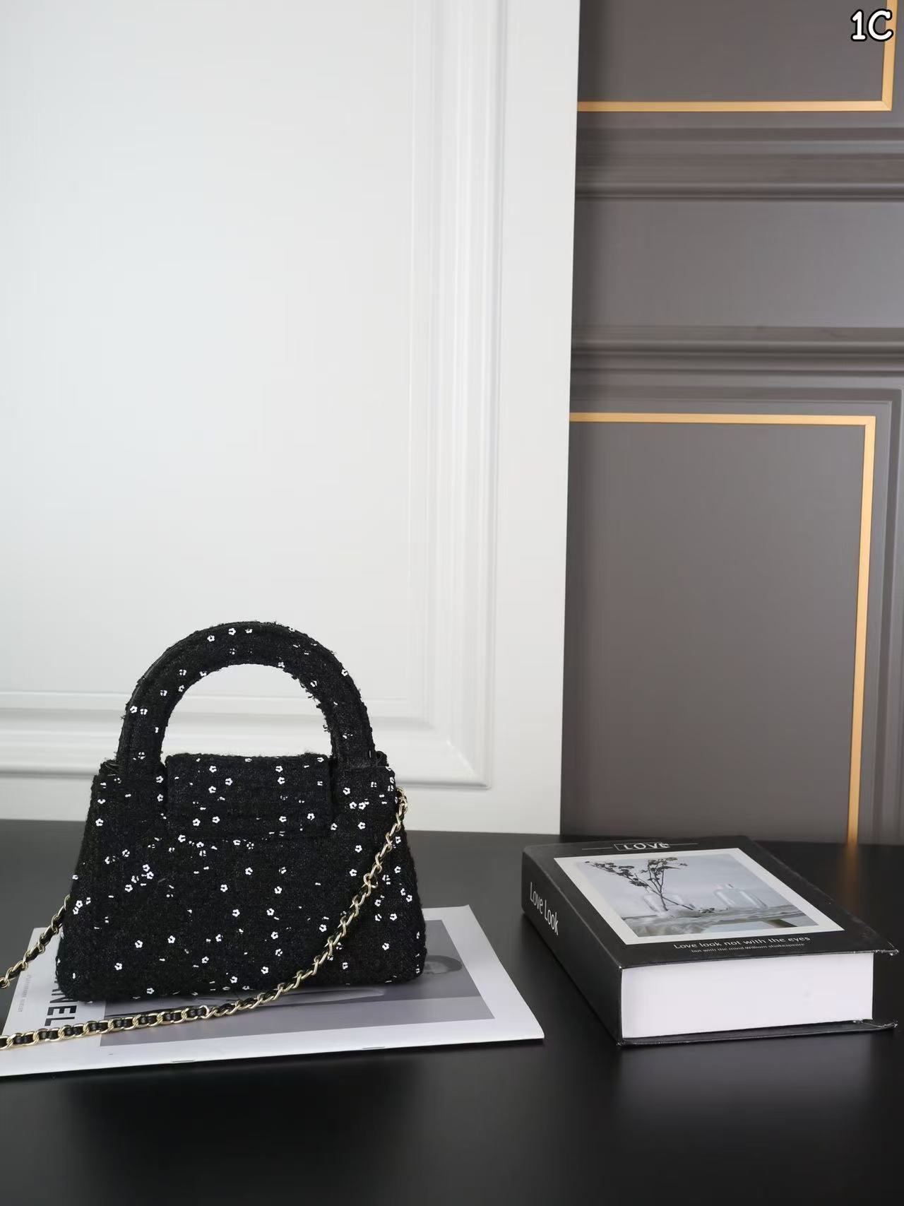 CHANEL スパンコール チェーンハンドバッグ【50％割引+送料無料】