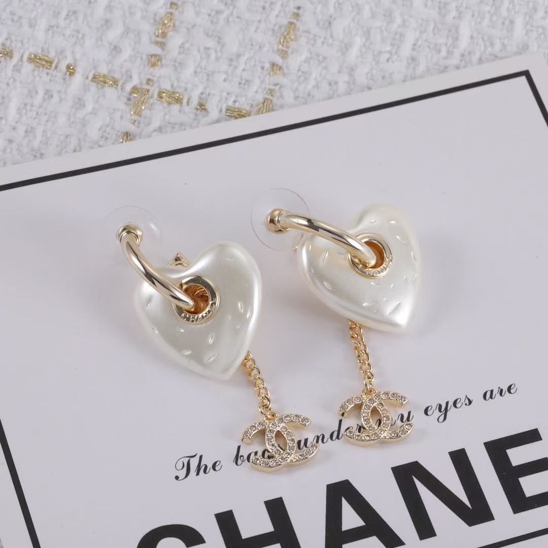 CHANE1 ダブルCハートフープピアス【50％割引+送料無料】