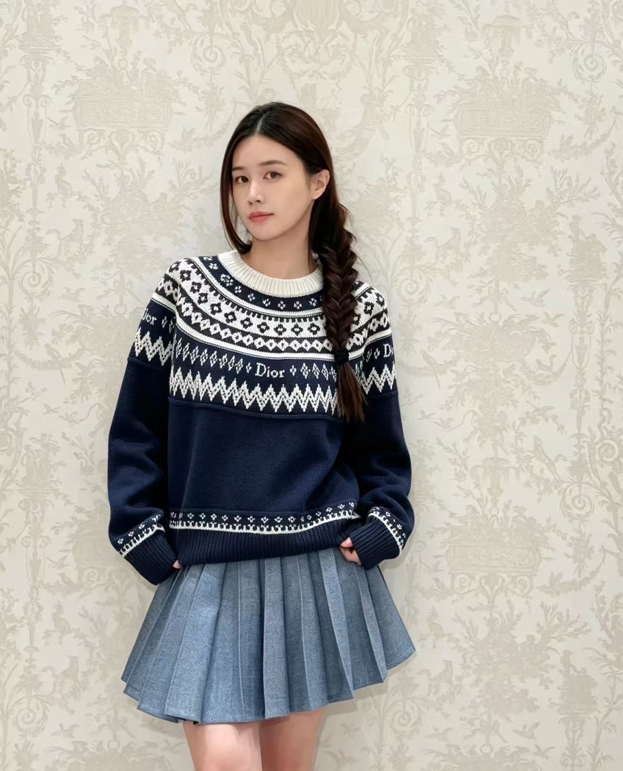 DIOR プリント入りウールセーター【50％割引+送料無料】
