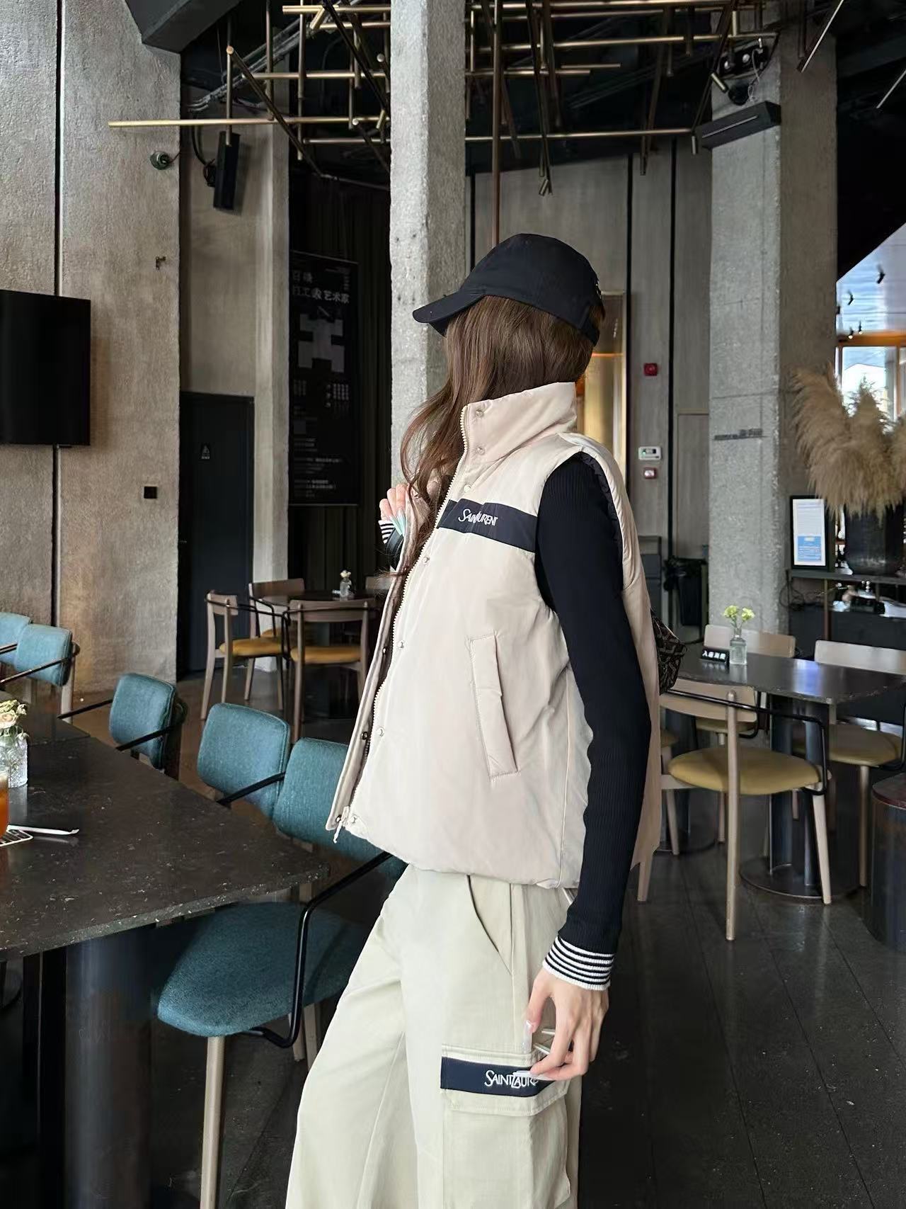 YSL シンプルなダウンベスト【50％割引+送料無料】