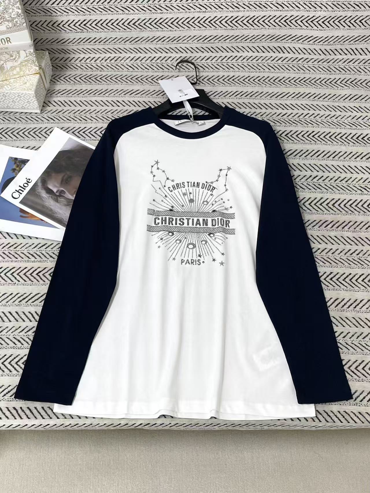 DIOR 五角星・ロゴ入り長袖Tシャツ【50％割引+送料無料】