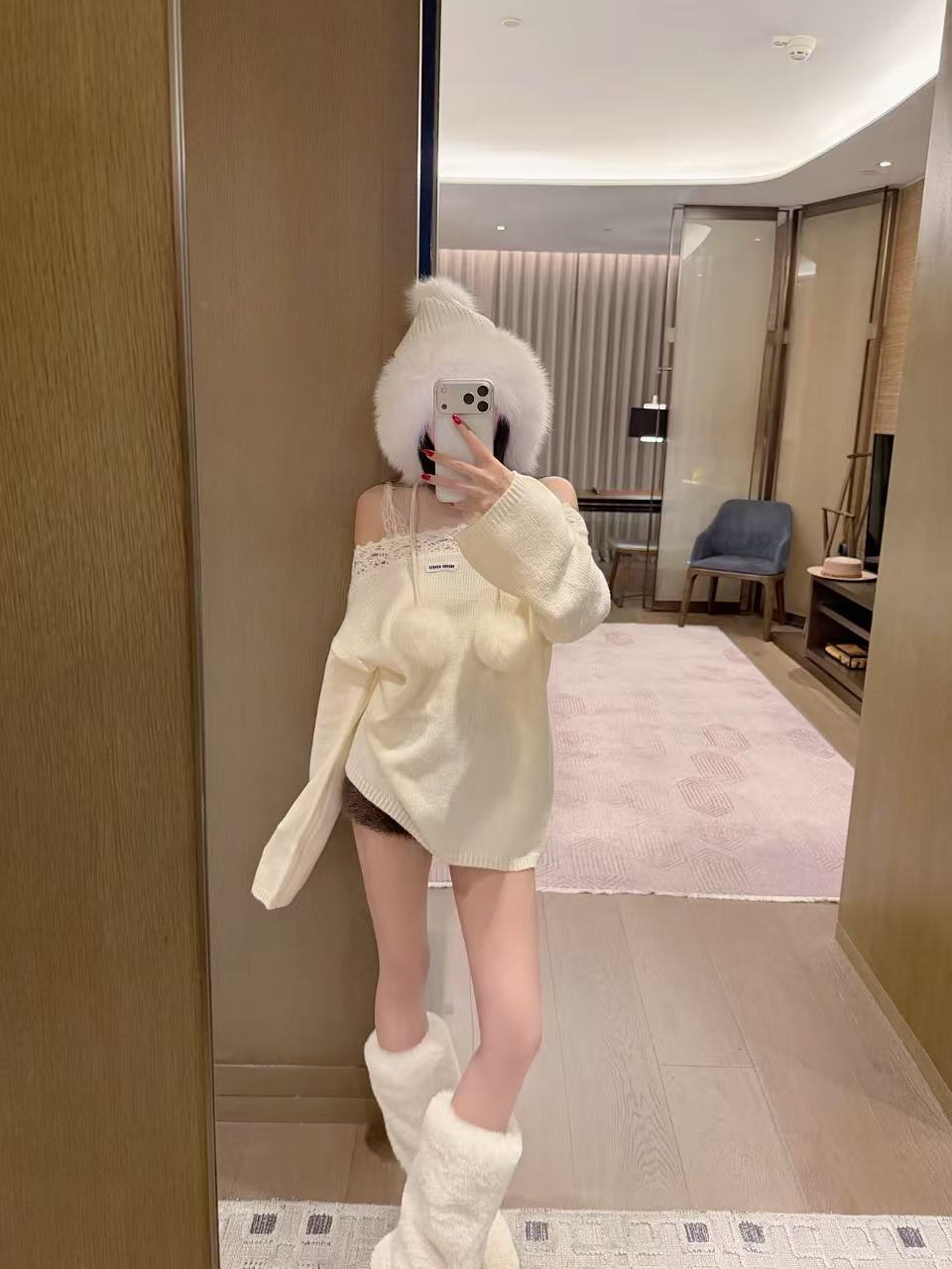 M1UM1U フリル＆レターニット【50％割引+送料無料】