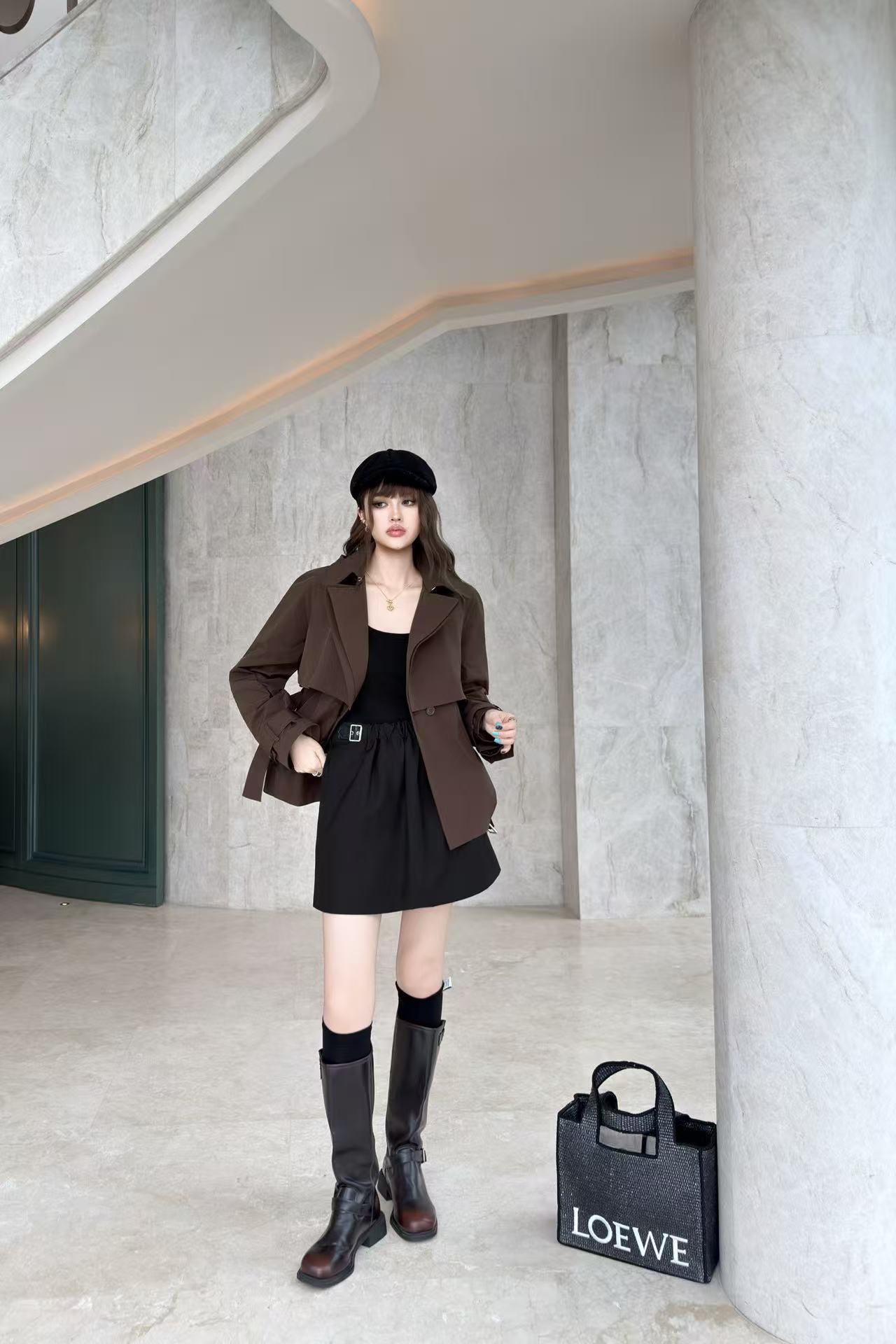 LOEWE ラペル付きフード付きウィンドブレーカー【50％割引+送料無料】