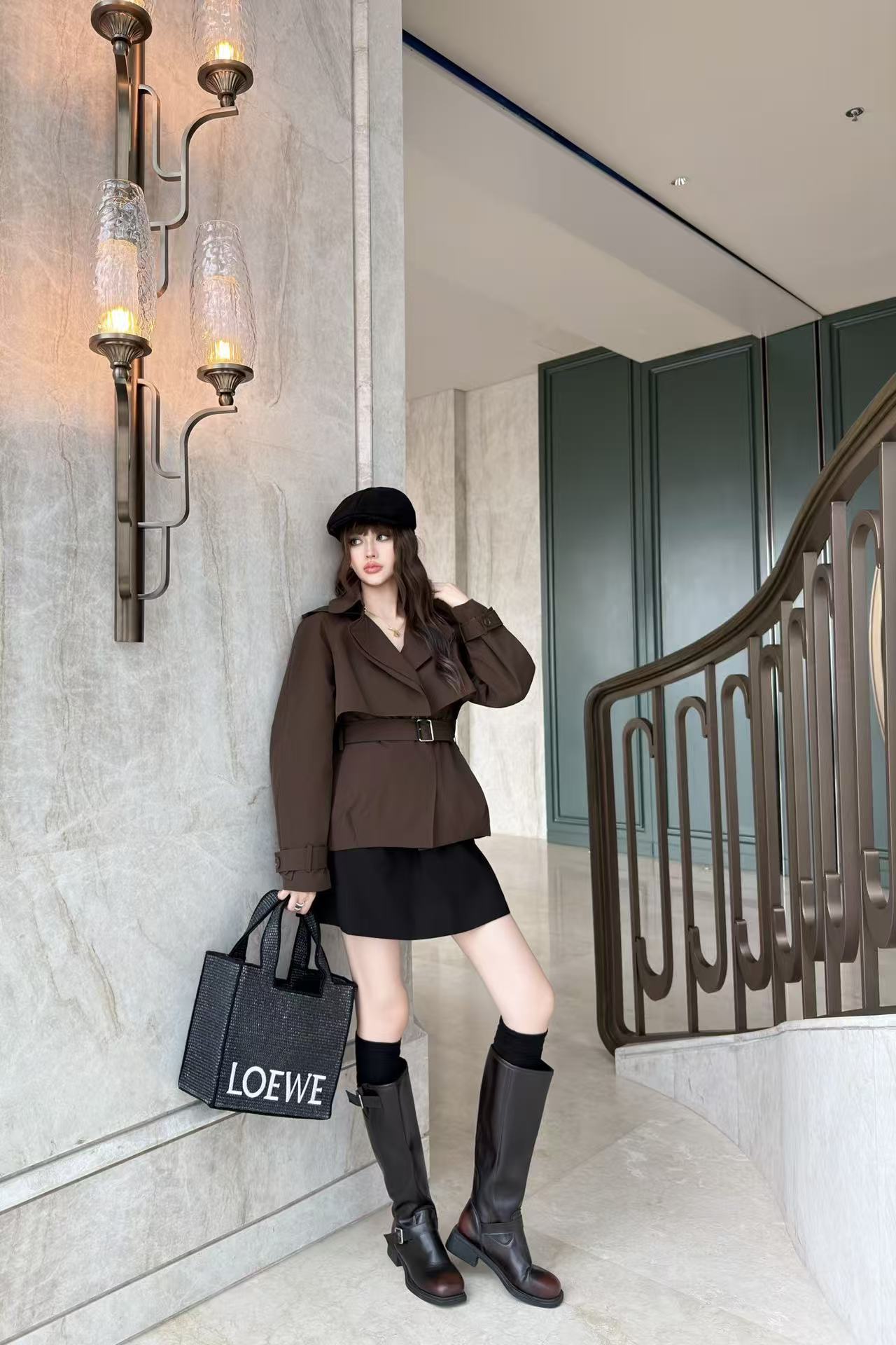 LOEWE ラペル付きフード付きウィンドブレーカー【50％割引+送料無料】