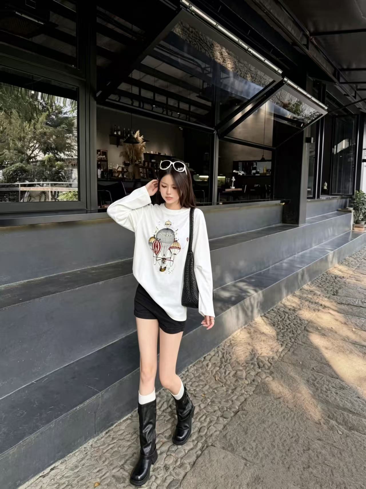 DIOR 熱気球＆レター 長袖Tシャツ【50％割引+送料無料】