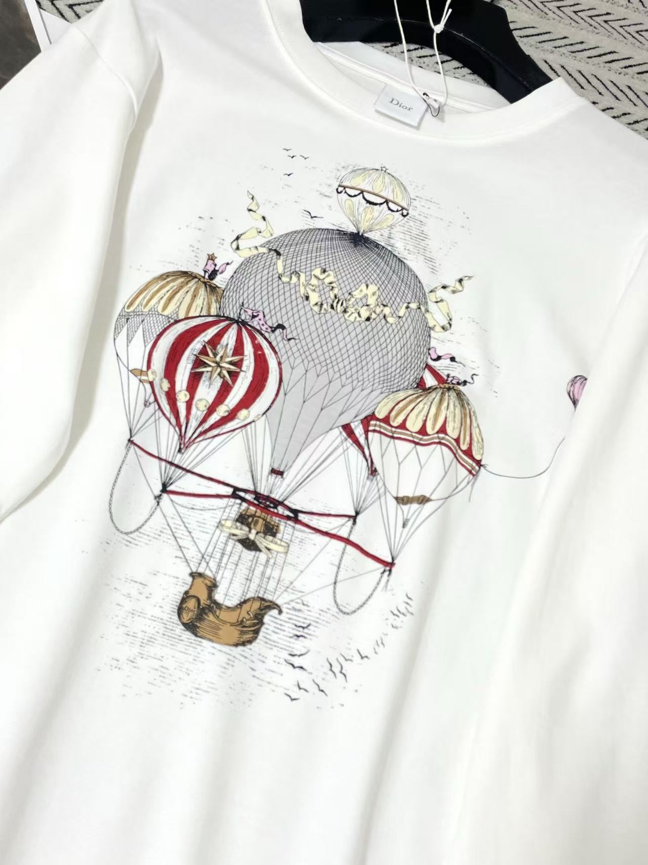 DIOR 熱気球＆レター 長袖Tシャツ【50％割引+送料無料】