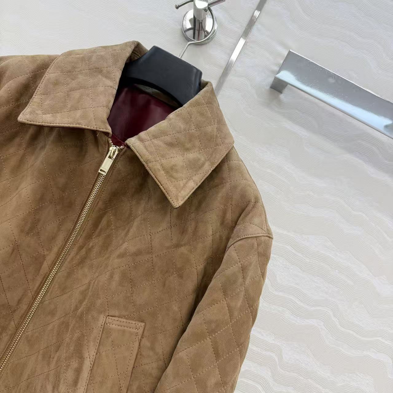 CHANEL キルティングスエードジャケット【50％割引+送料無料】