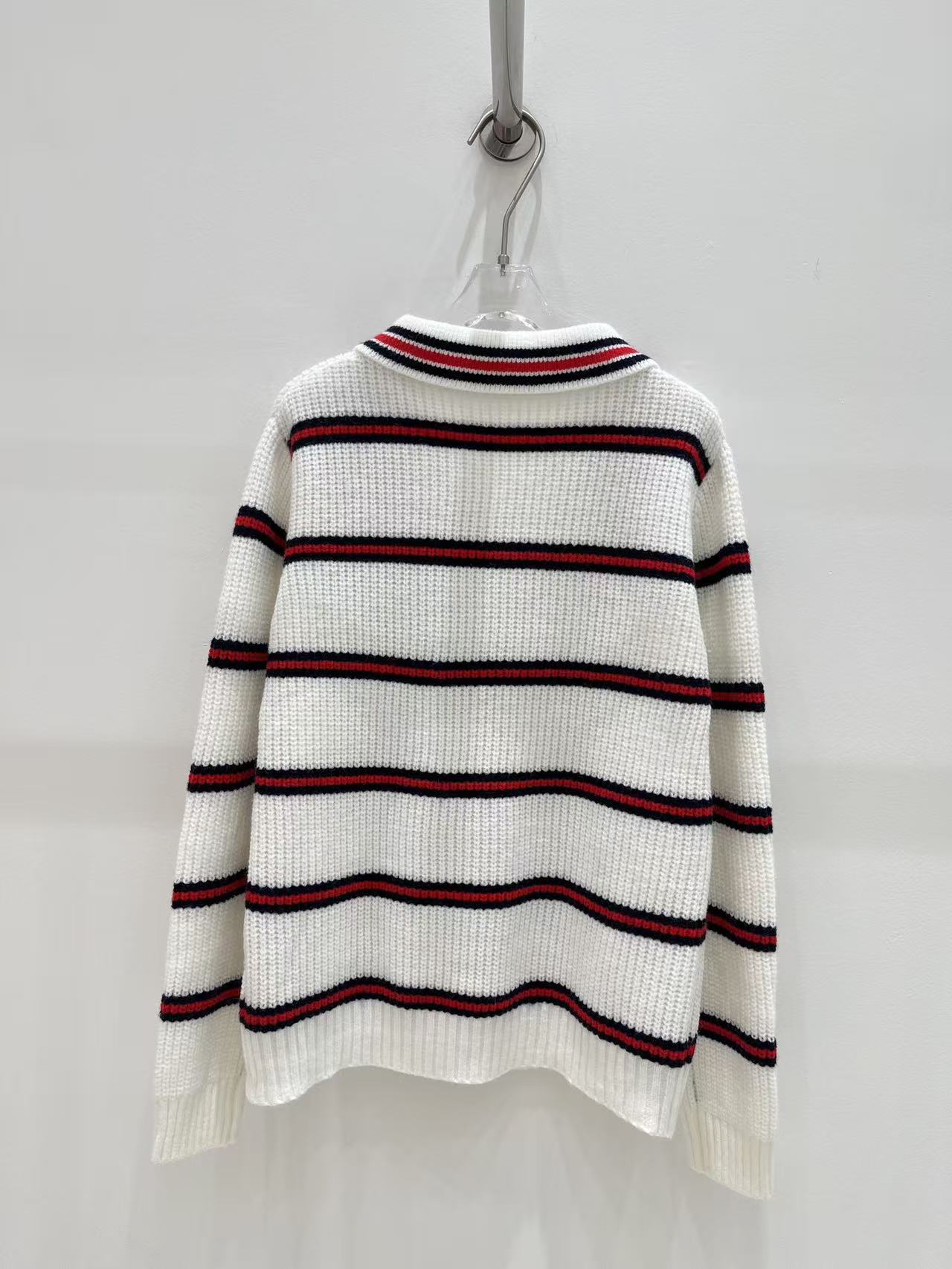 M1UM1U 襟付きボーダーニット【50％割引+送料無料】