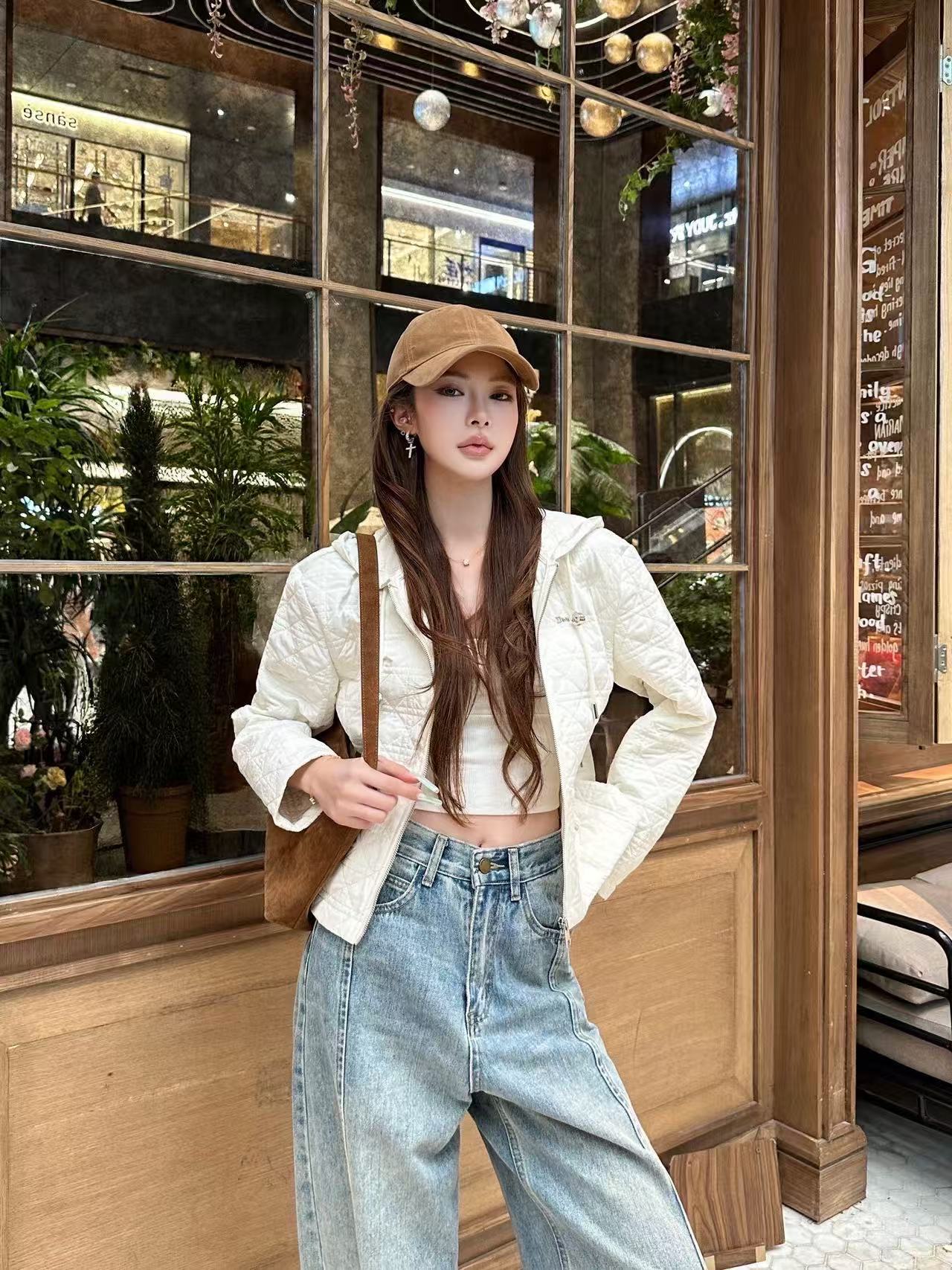 DIOR 格子柄フード付きショートジャケット【50％割引+送料無料】