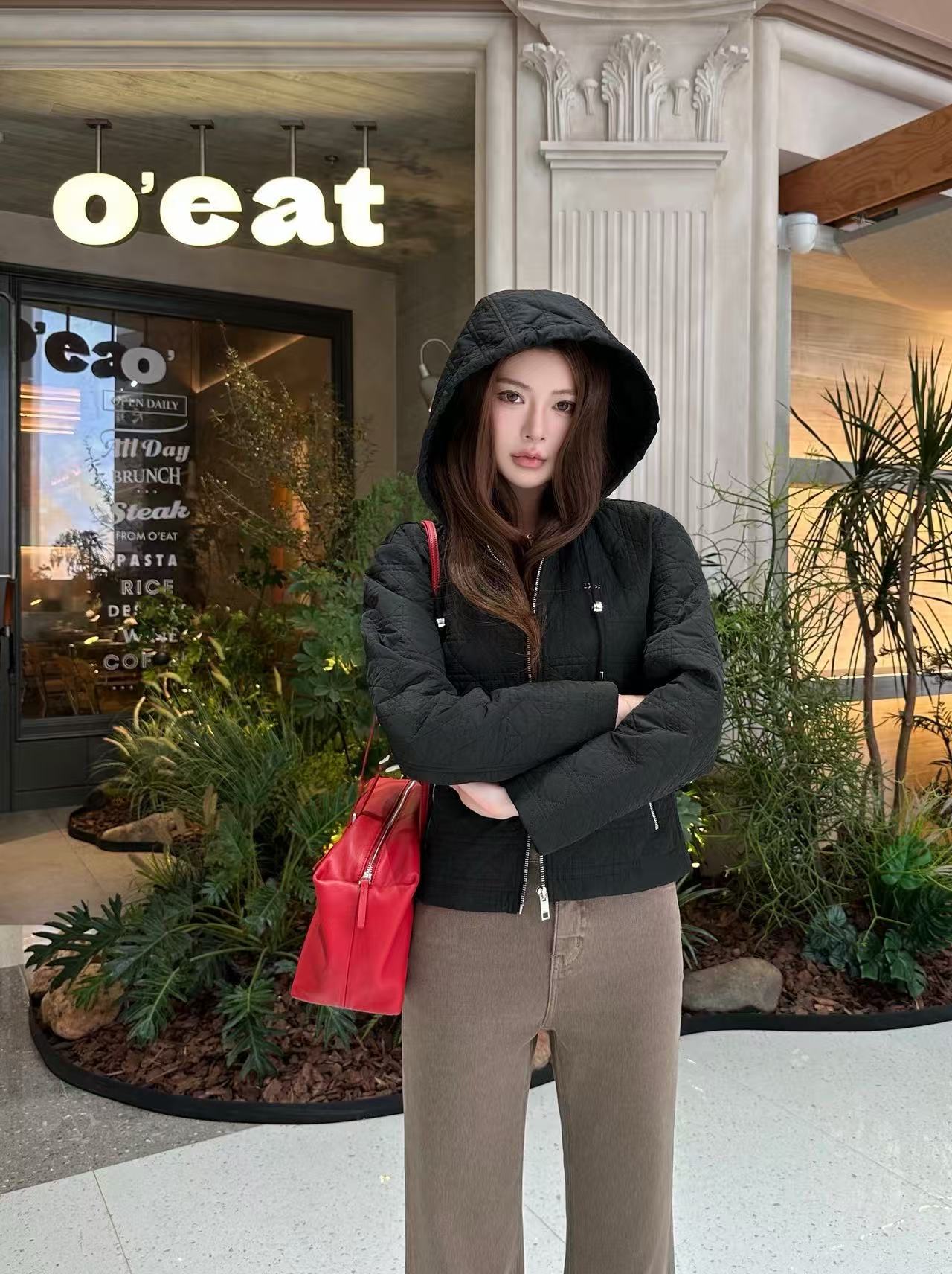DIOR 格子柄フード付きショートジャケット【50％割引+送料無料】