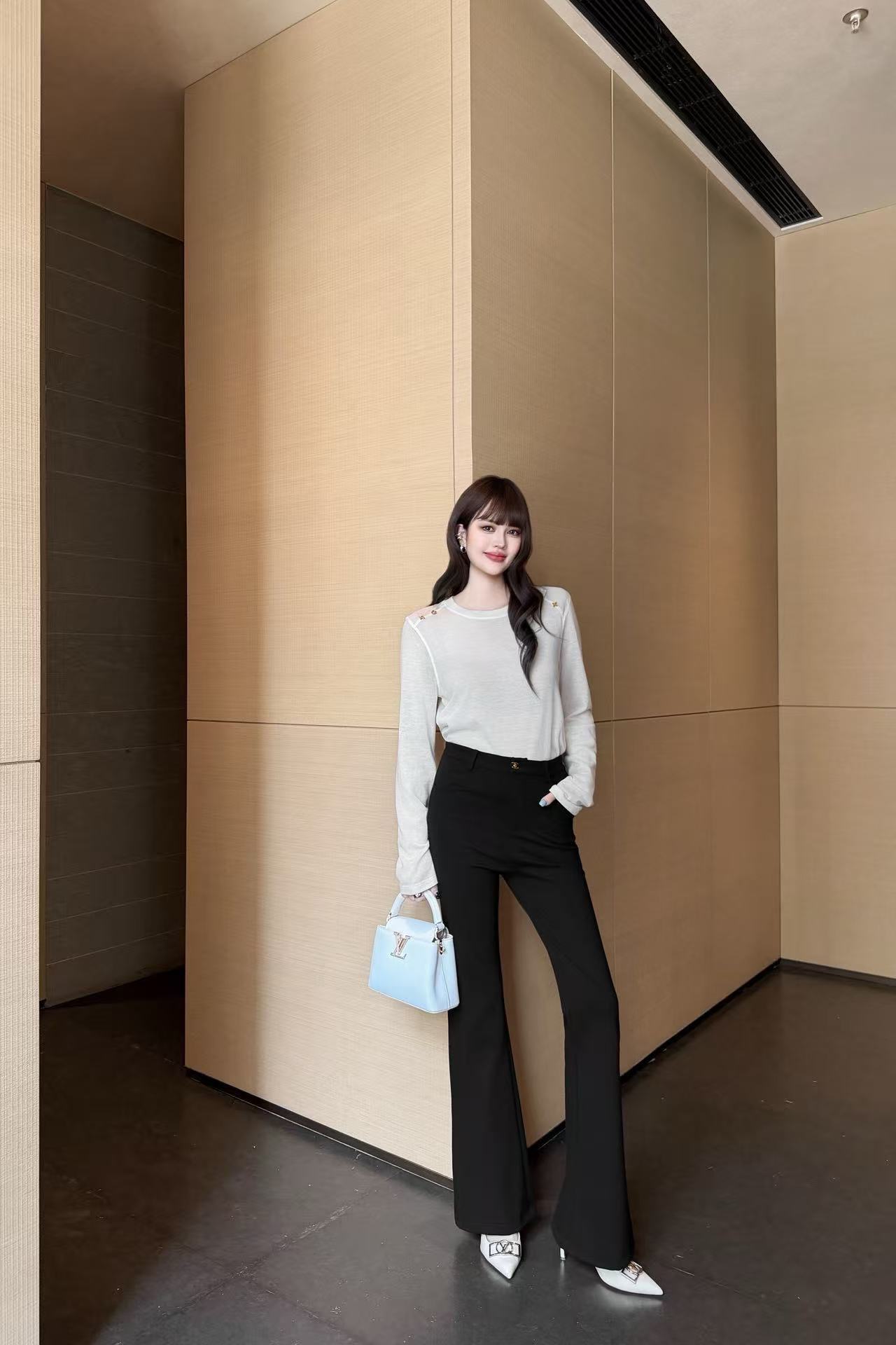CHANEL ダブルC カジュアルフレアパンツ【50％割引+送料無料】