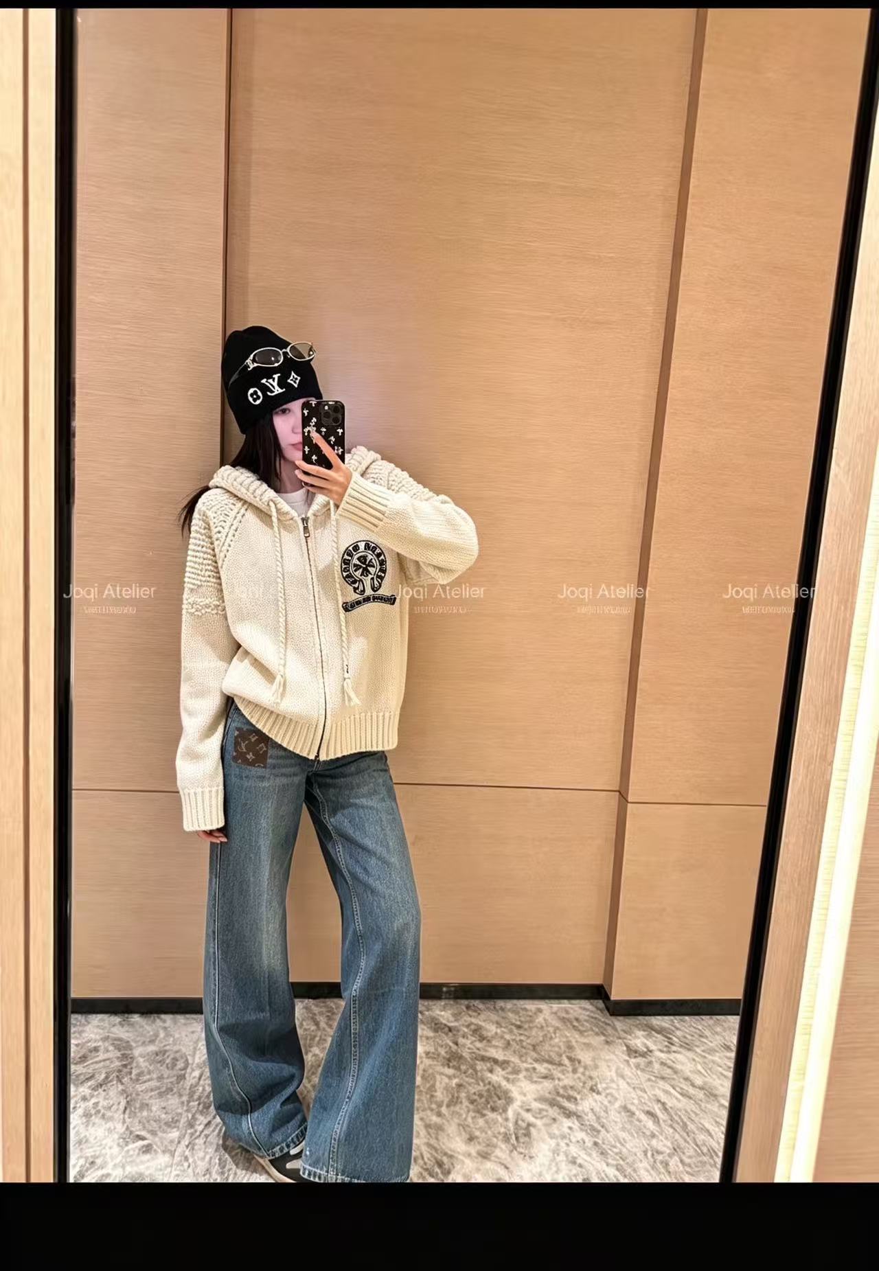 Chrome Hearts サンスクリット文字刺繍 ウールカーディガン【50％割引+送料無料】