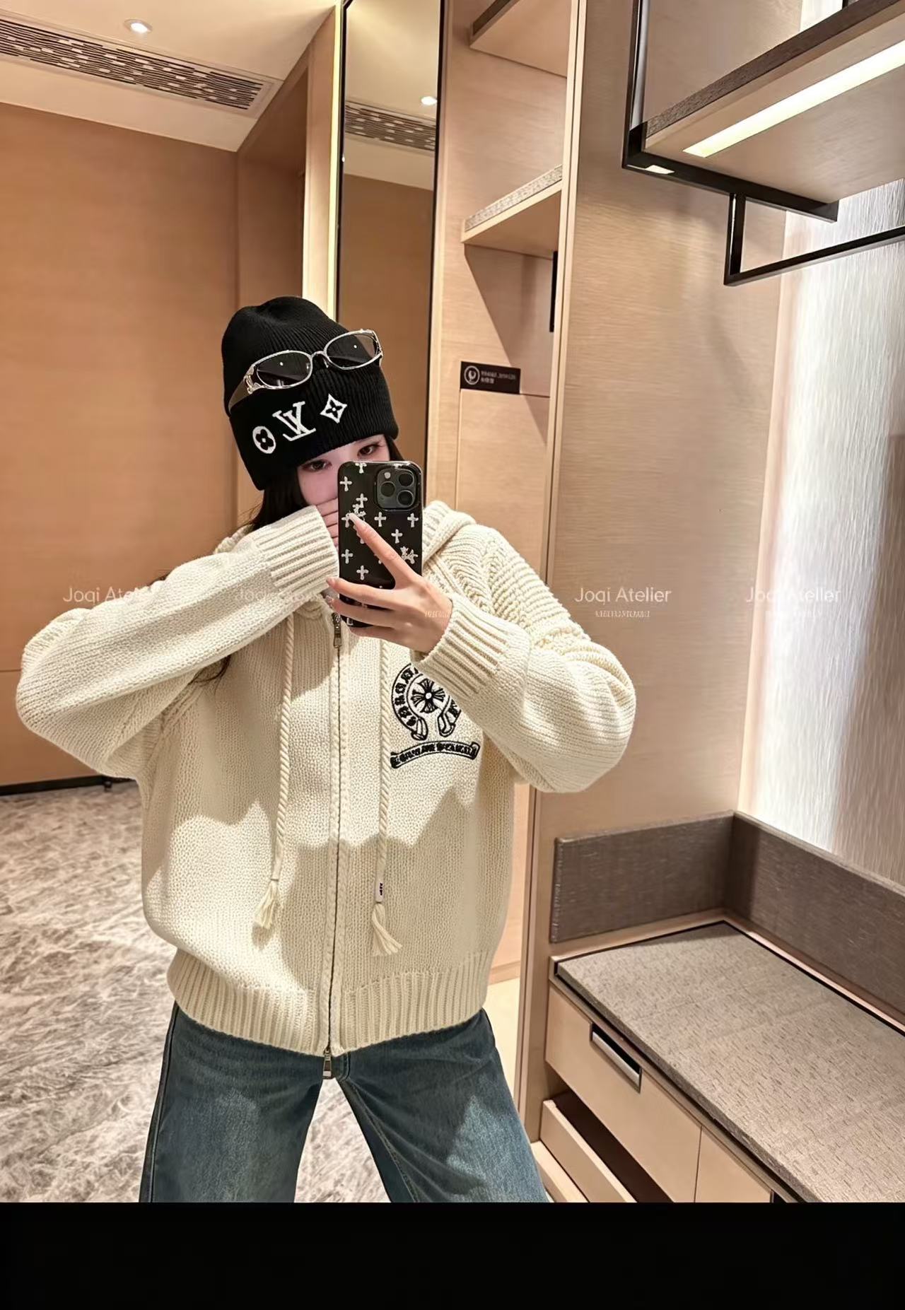 Chrome Hearts サンスクリット文字刺繍 ウールカーディガン【50％割引+送料無料】