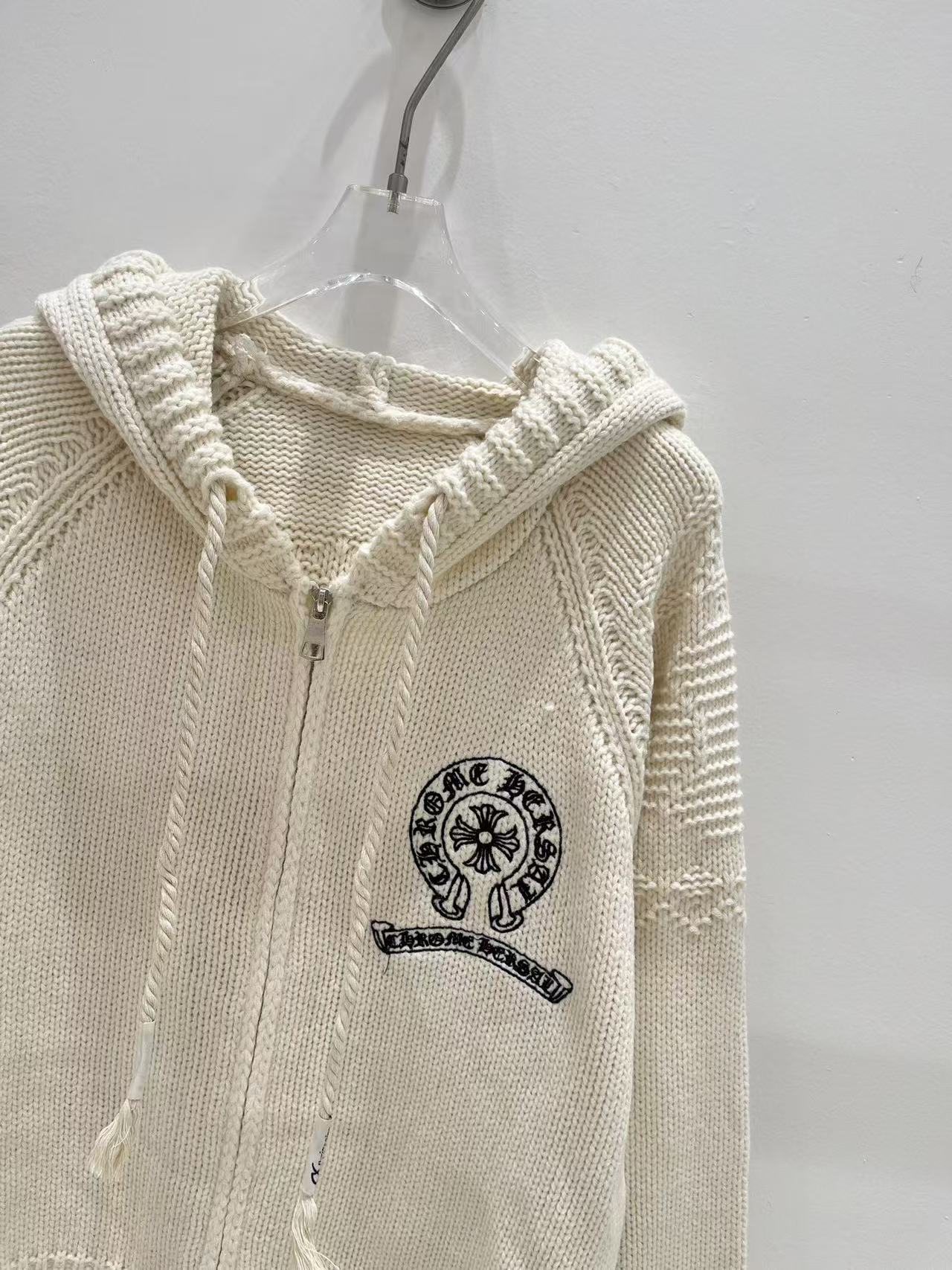 Chrome Hearts サンスクリット文字刺繍 ウールカーディガン【50％割引+送料無料】