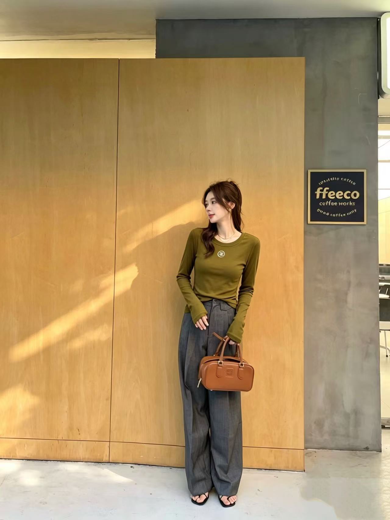 CHANE1 シンプルダブルC長袖Tシャツ【50％割引+送料無料】