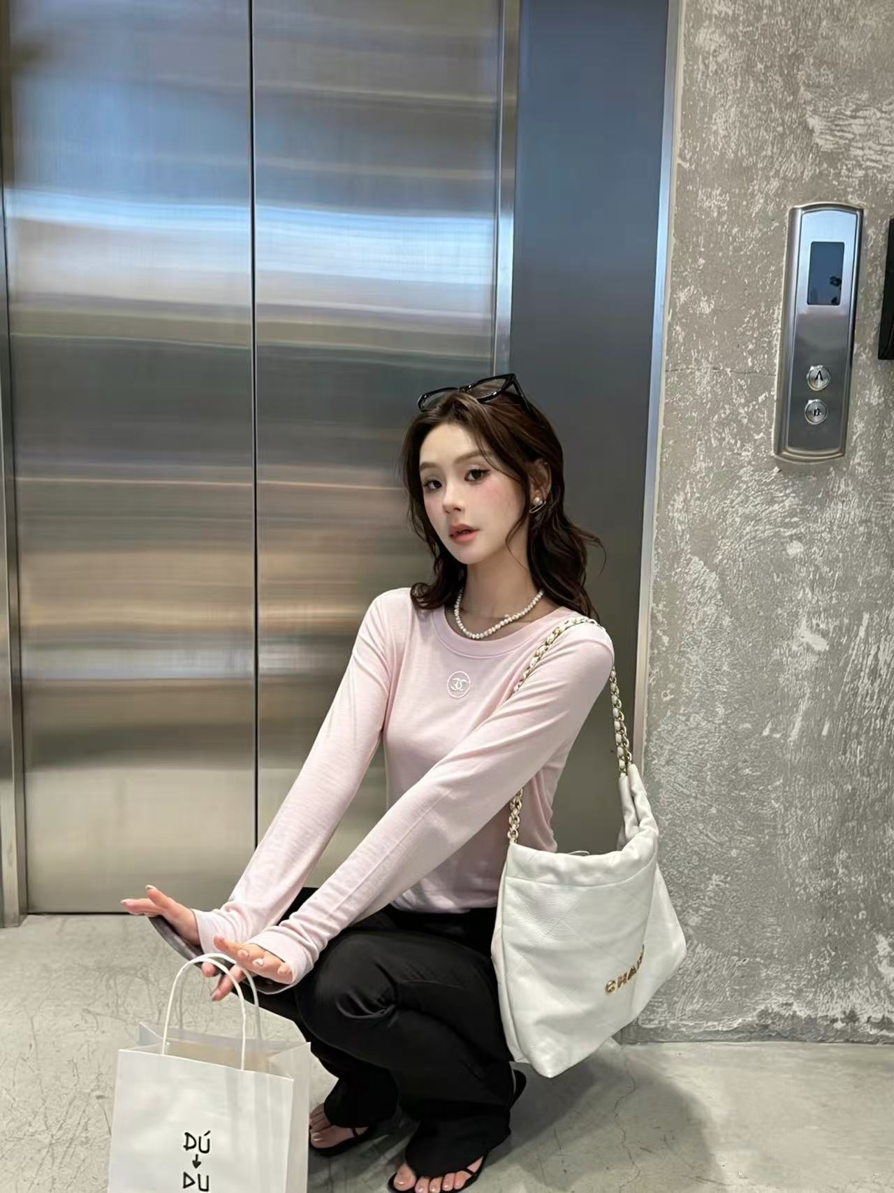 CHANE1 シンプルダブルC長袖Tシャツ【50％割引+送料無料】