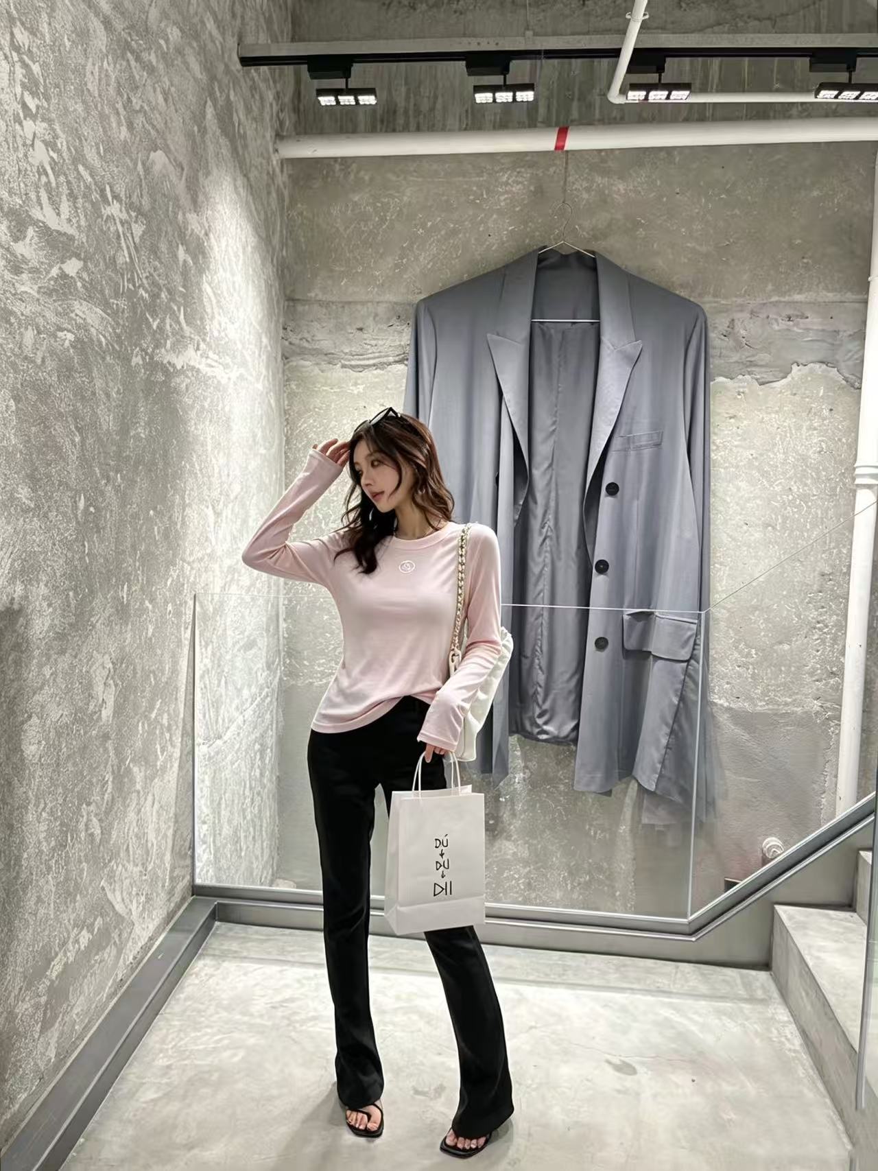 CHANE1 シンプルダブルC長袖Tシャツ【50％割引+送料無料】