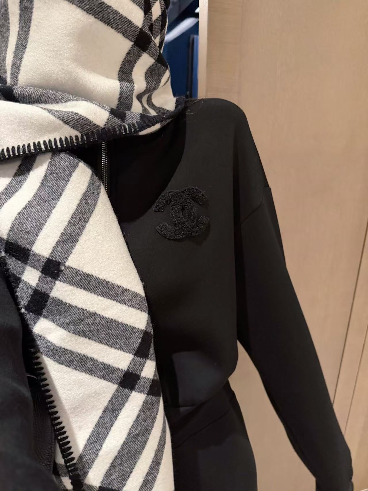 CHANE1 ダブルCジッパージャケット＋パンツ ツーピースセット【50％割引+送料無料】
