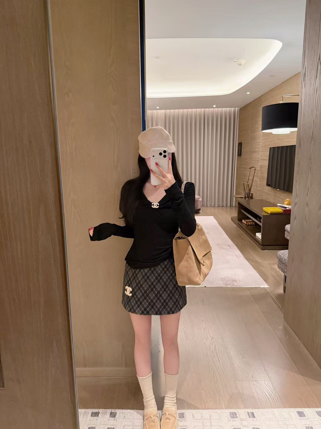 CHANEL ココマーク 長袖Tシャツ＆パンツ セットアップ【50％割引+送料無料】