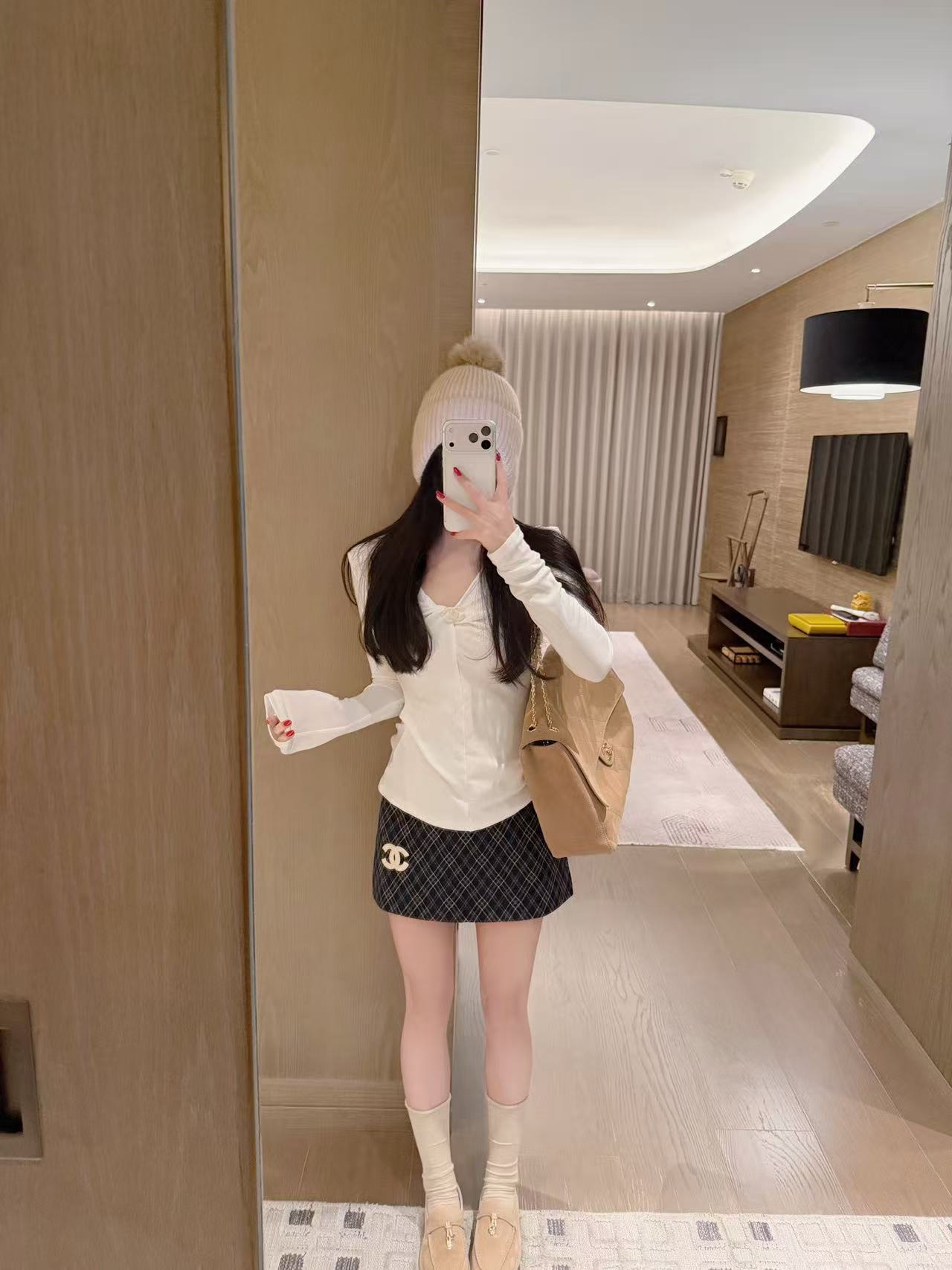 CHANEL ココマーク 長袖Tシャツ＆パンツ セットアップ【50％割引+送料無料】