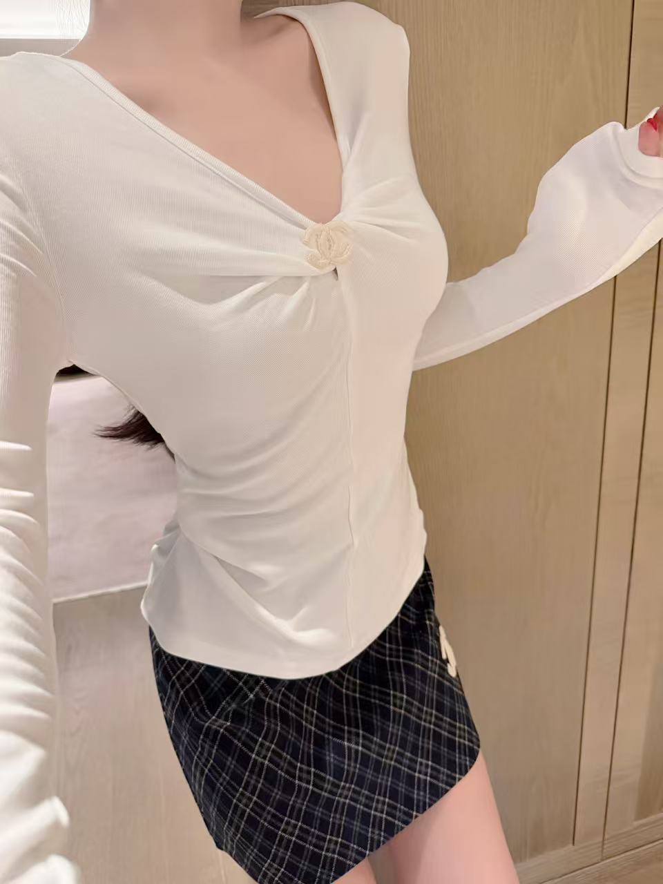CHANEL ココマーク 長袖Tシャツ＆パンツ セットアップ【50％割引+送料無料】