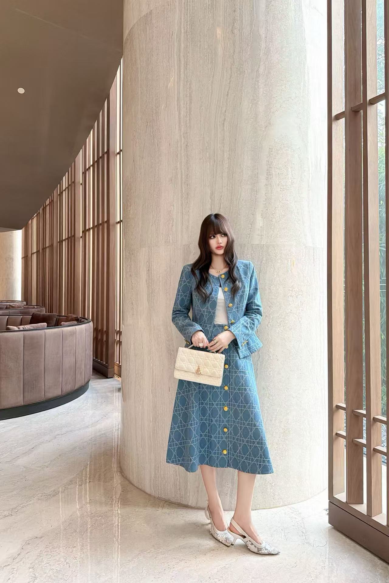 DIOR ハイクオリティ デニムジャケット＆スカート セットアップ【50％割引+送料無料】