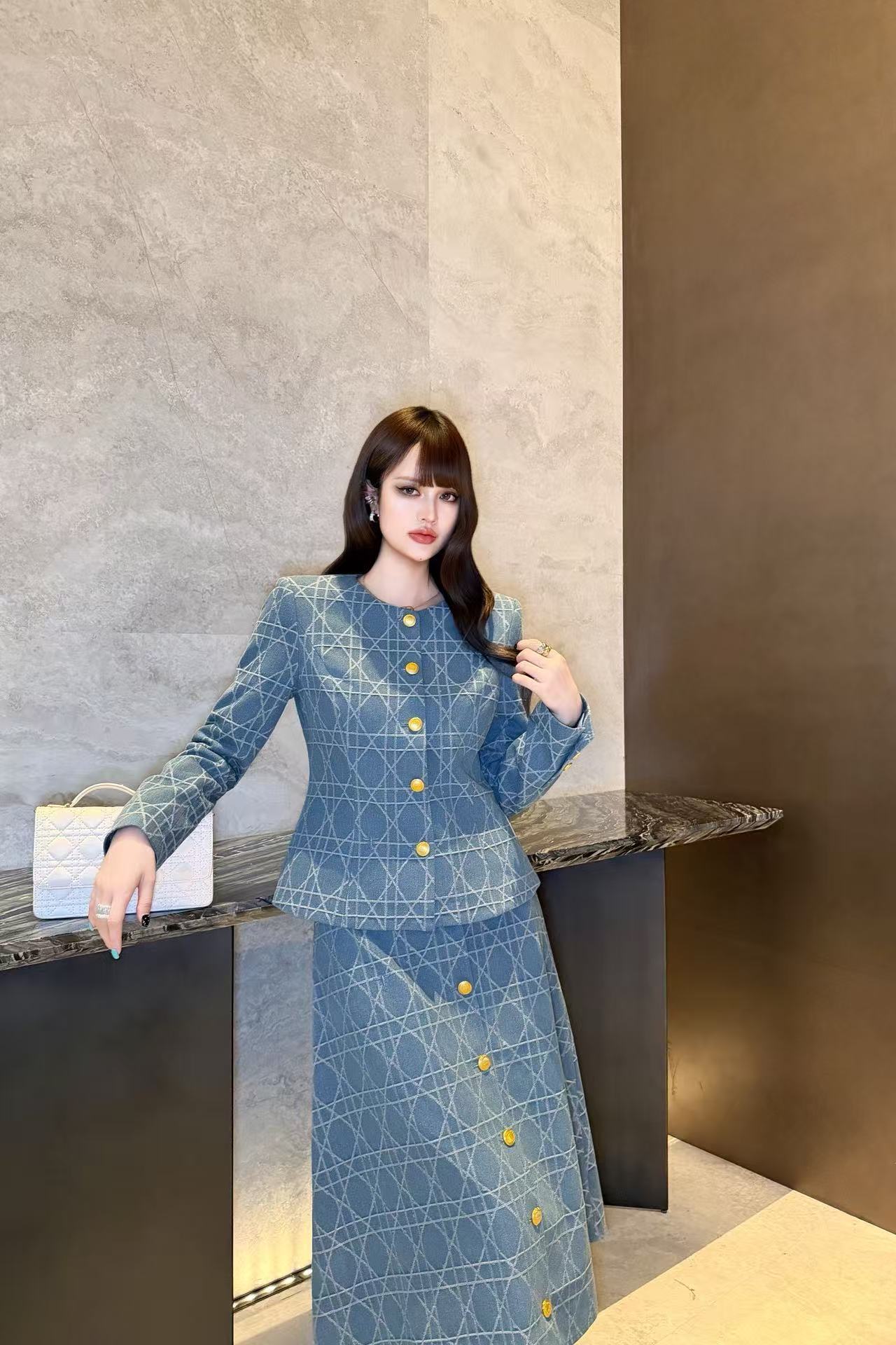 DIOR ハイクオリティ デニムジャケット＆スカート セットアップ【50％割引+送料無料】
