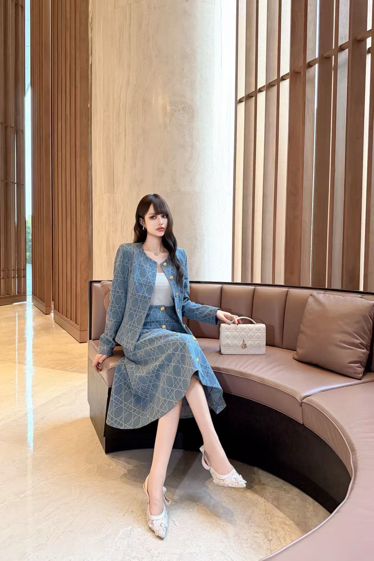 DIOR ハイクオリティ デニムジャケット＆スカート セットアップ【50％割引+送料無料】