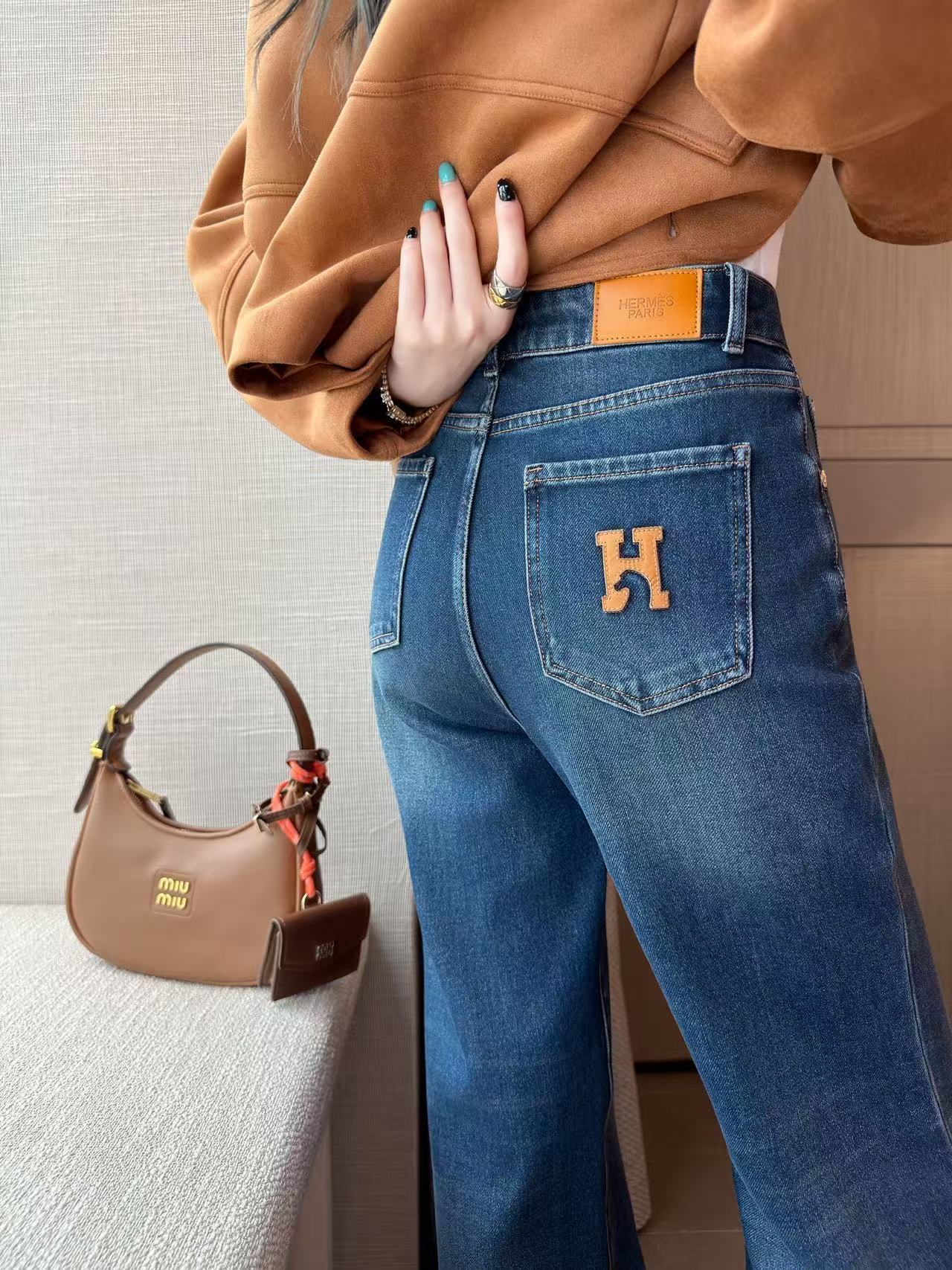 HERME5 高品質シンプルデニムパンツ【50％割引+送料無料】