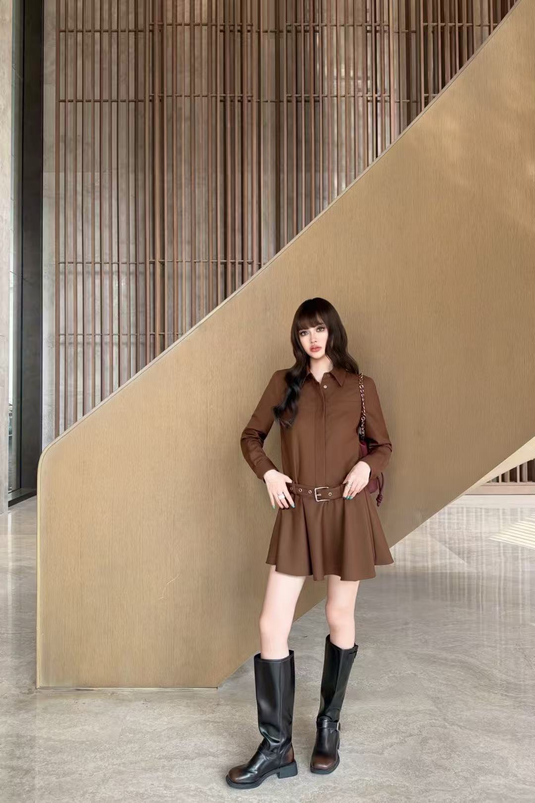 LOEWE ラッフルスリーブ ロングワンピース【50％割引+送料無料】