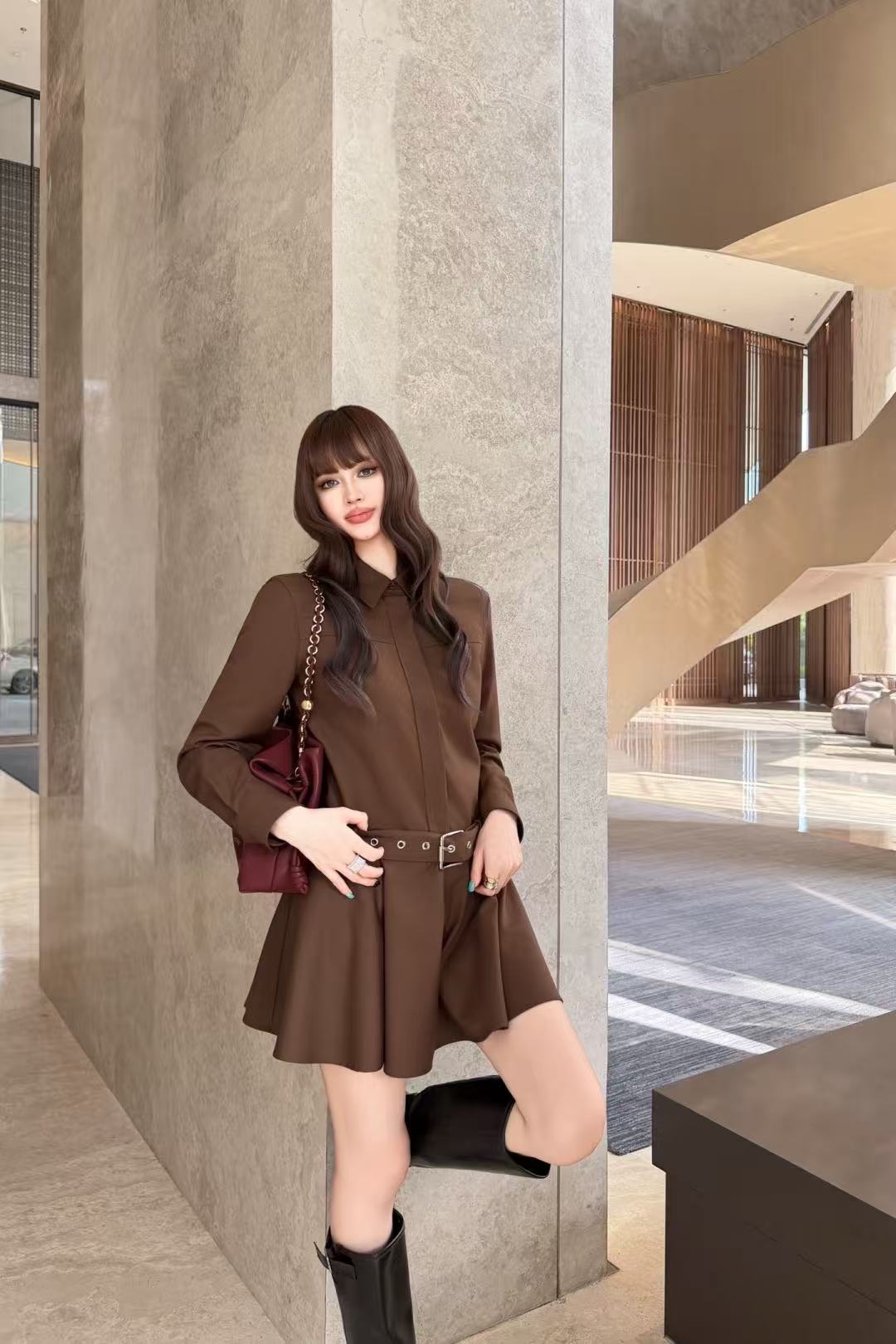 LOEWE ラッフルスリーブ ロングワンピース【50％割引+送料無料】