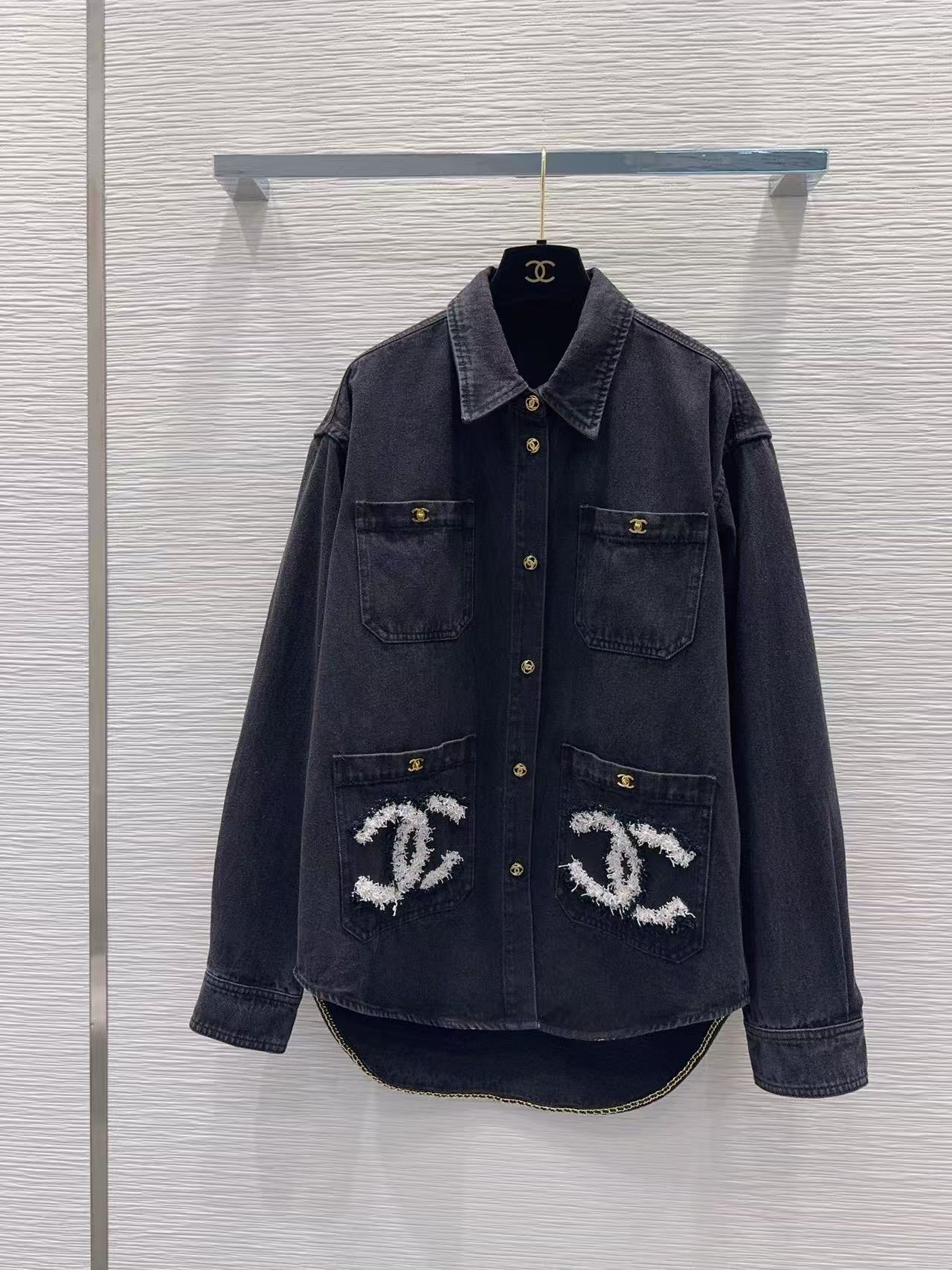 CHANE1 ダブルC シャツ＋パンツ ツーピースセット【50％割引+送料無料】