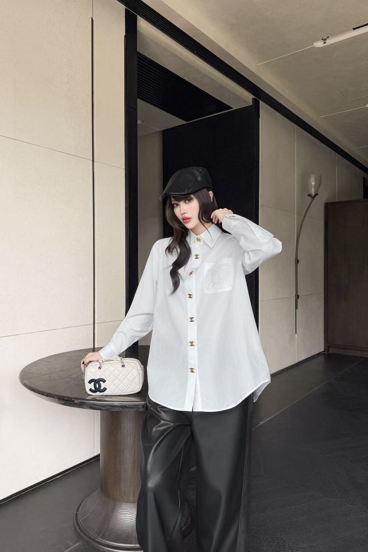 GUCC1 ダブルCメタルボタンシャツ【50％割引+送料無料】