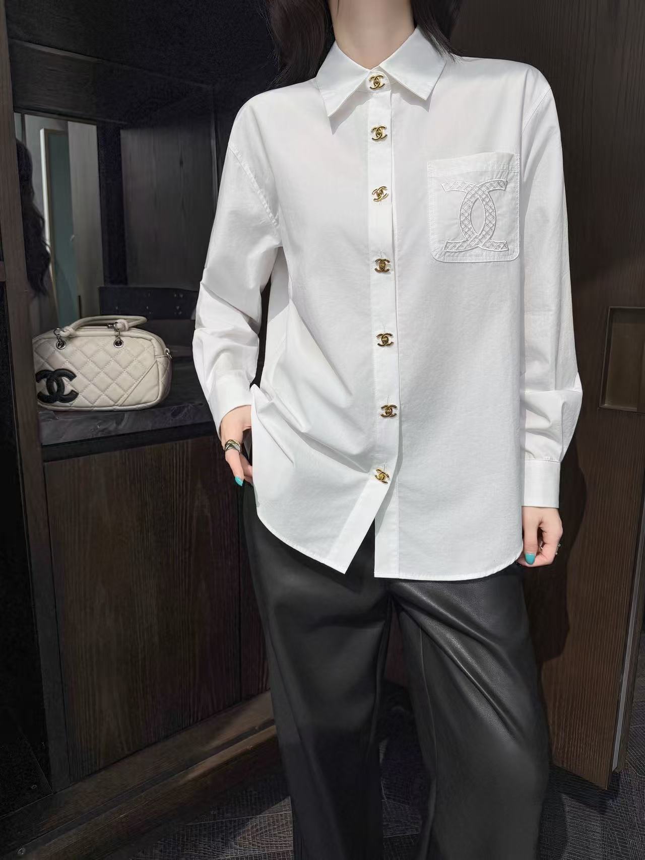 GUCC1 ダブルCメタルボタンシャツ【50％割引+送料無料】