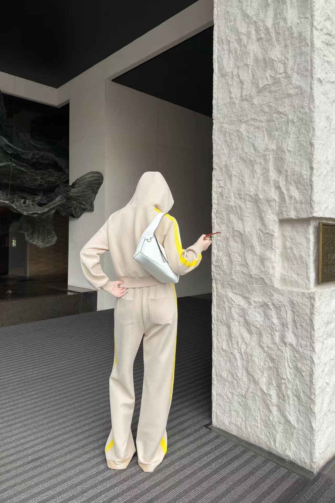 L0WEW 高品質フード付きジャケット＋パンツ ツーピースセット【50％割引+送料無料】