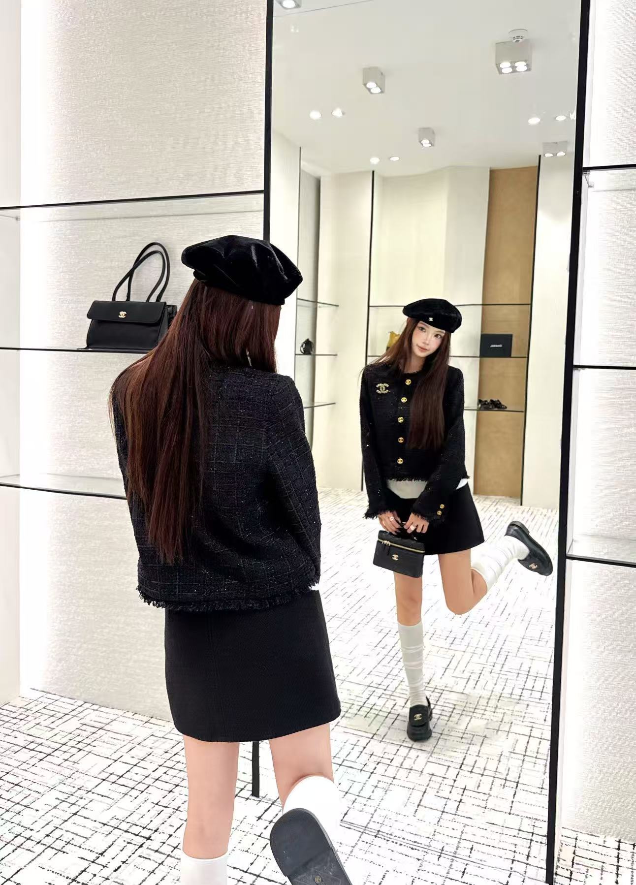 CHANEL ブローチ付き高品質ジャケット【50％割引+送料無料】