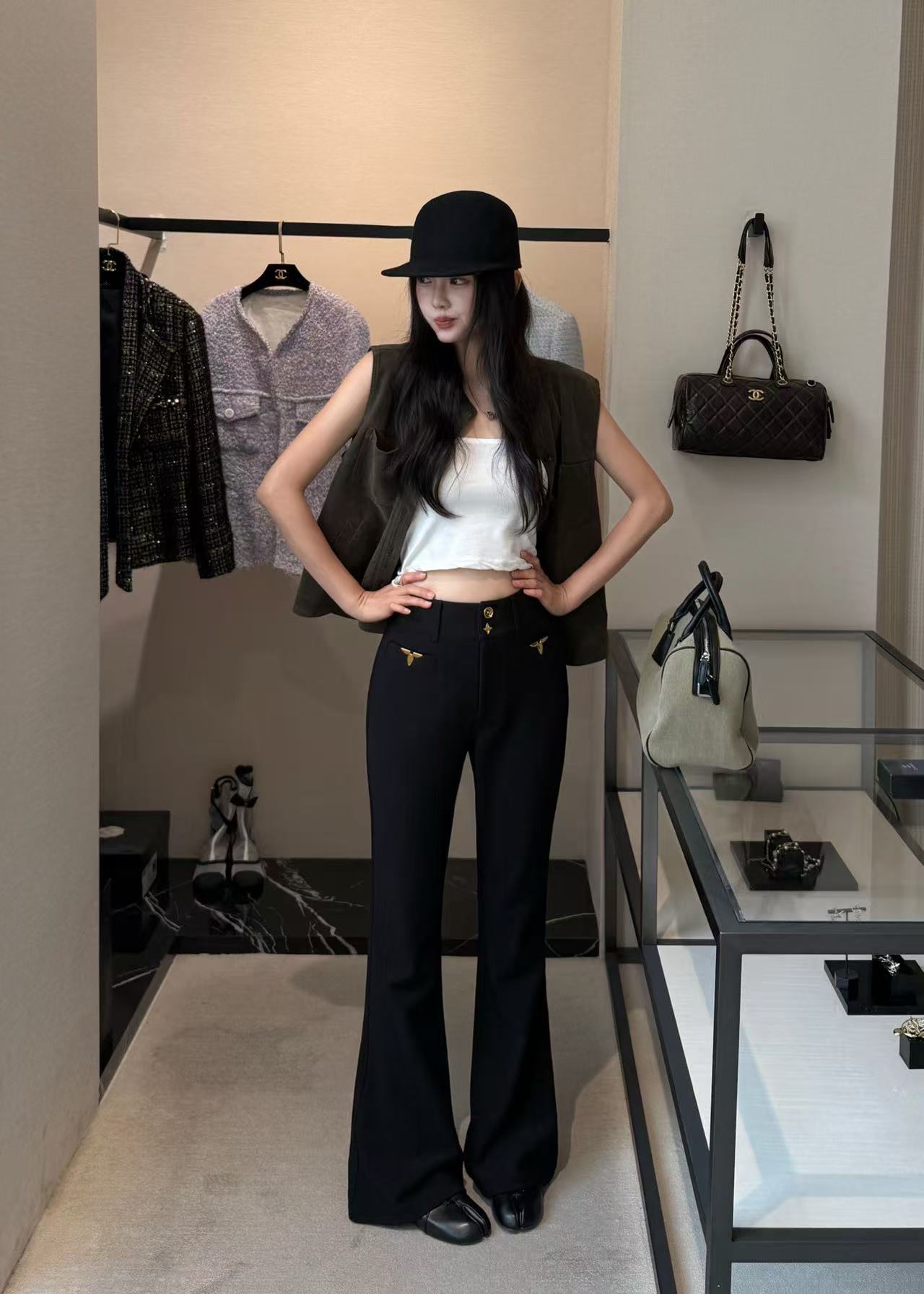LV シンプルなフレアパンツ【50％割引+送料無料】
