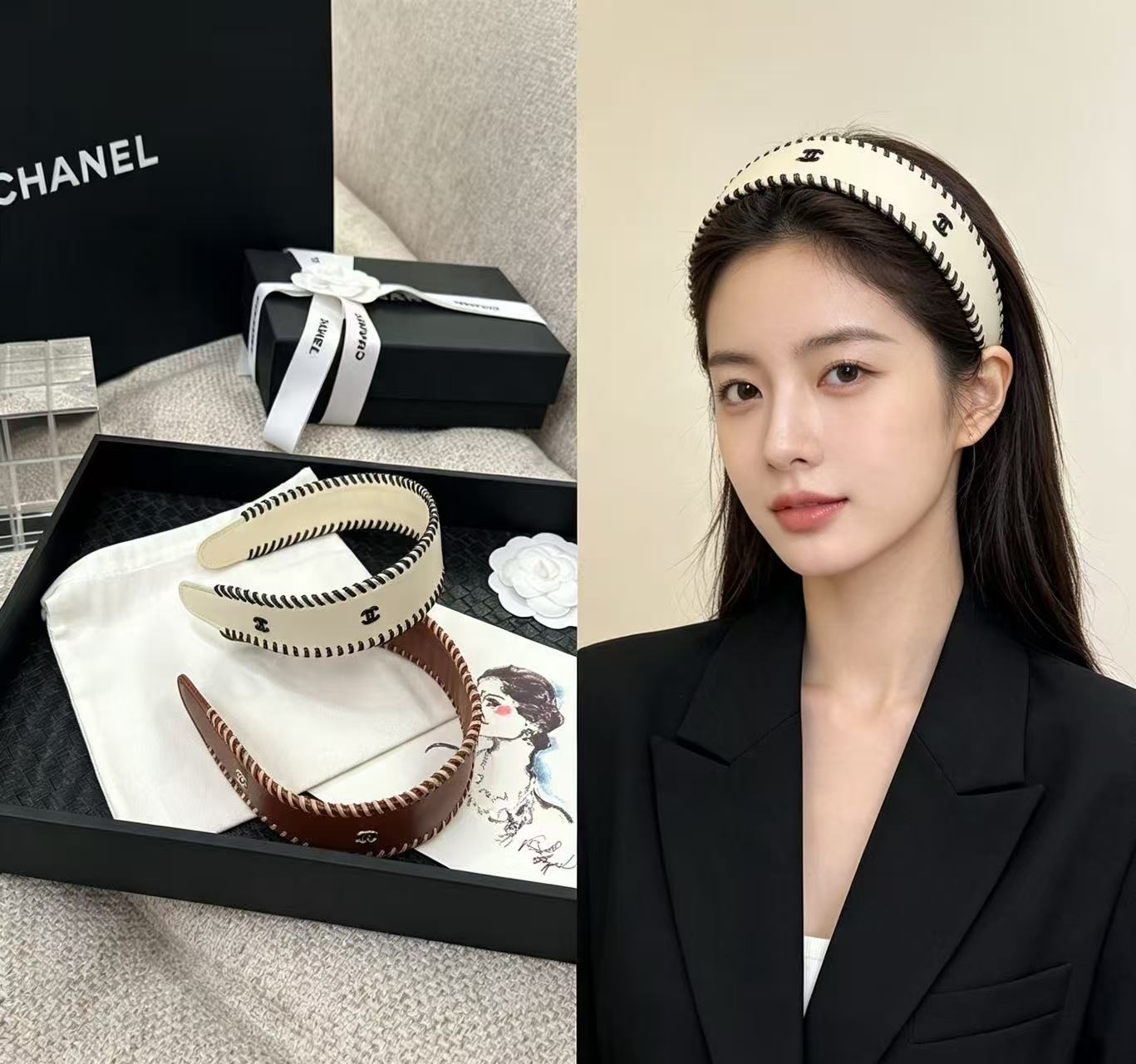 CHANEL ダブルC カチューシャ【50％割引+送料無料】