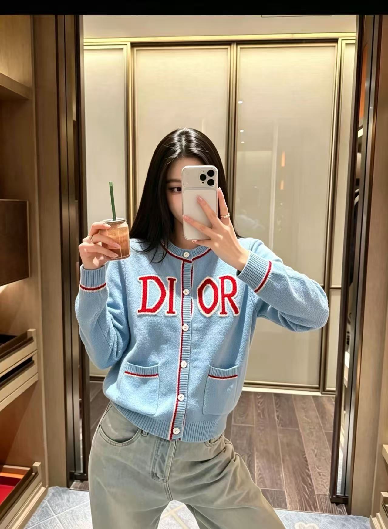 DIOR ロゴ入りウールカーディガン【50％割引+送料無料】