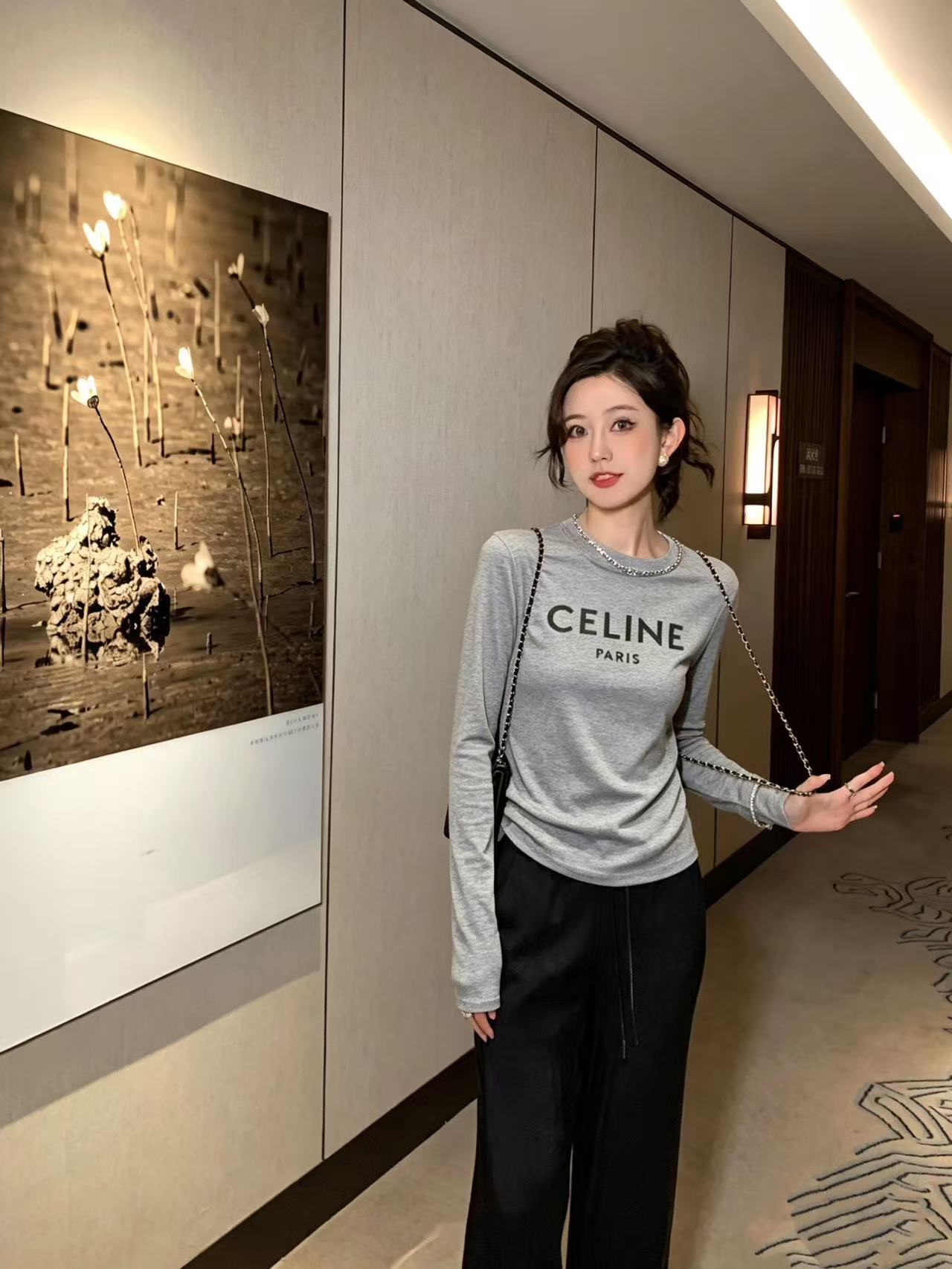 CEL1NE レター長袖Tシャツ【50％割引+送料無料】