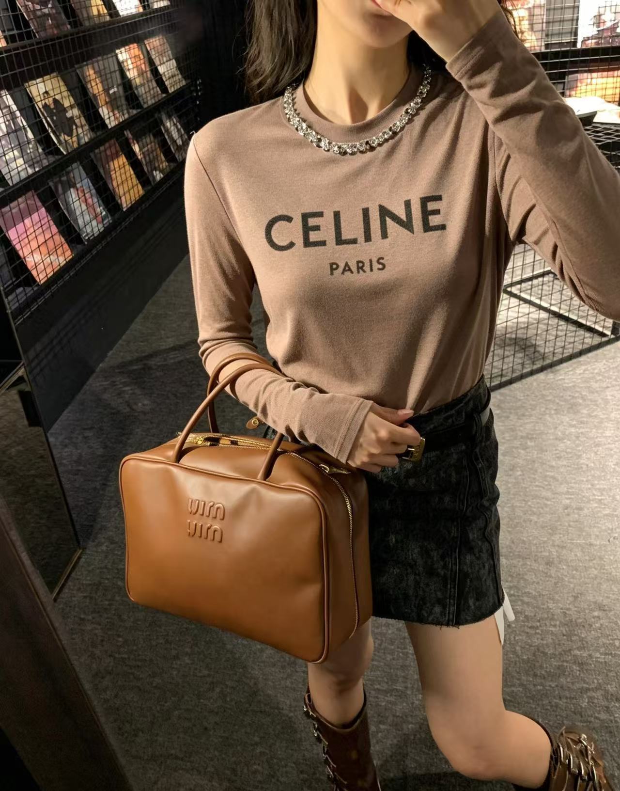CEL1NE レター長袖Tシャツ【50％割引+送料無料】