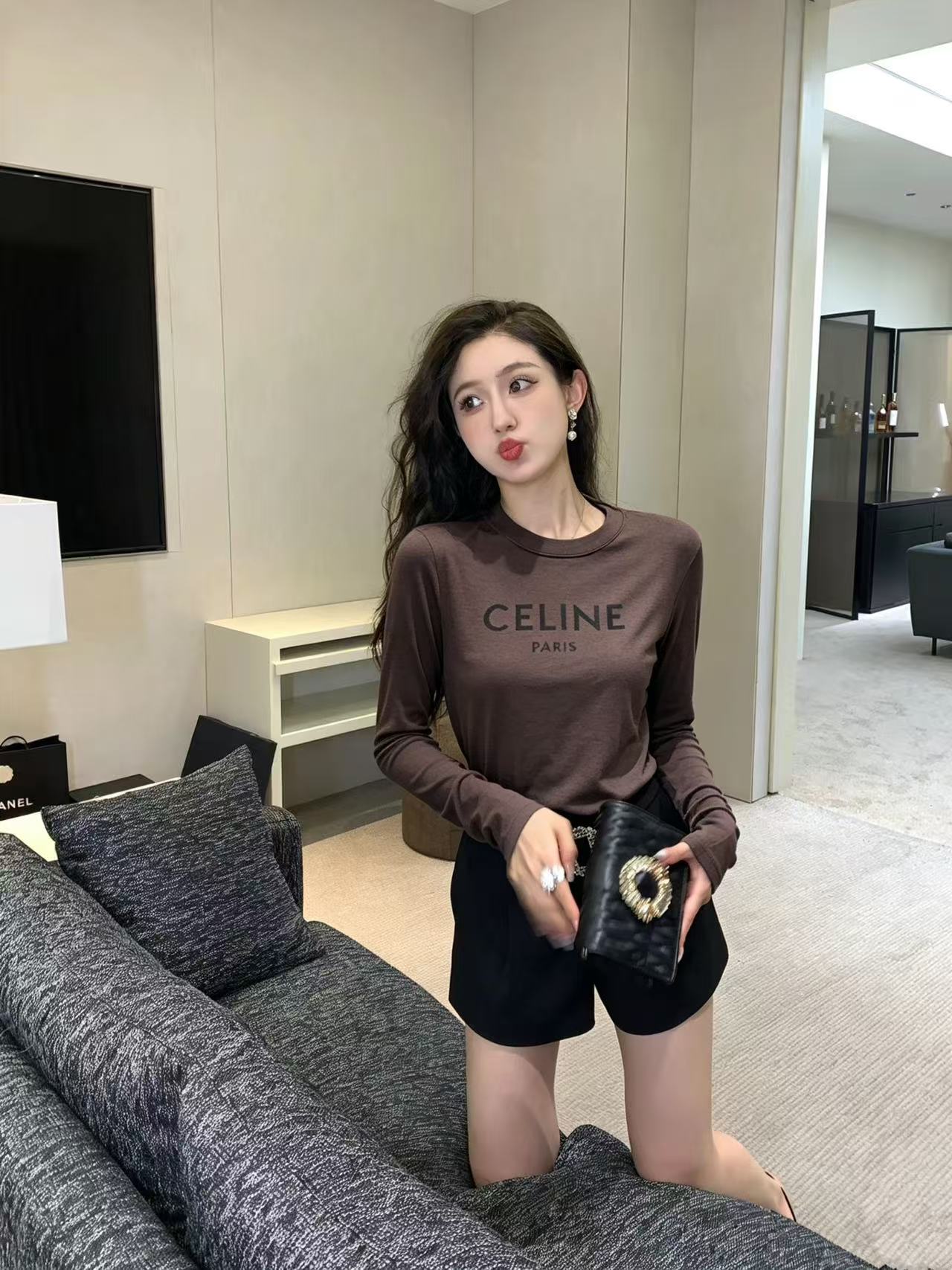 CEL1NE レター長袖Tシャツ【50％割引+送料無料】