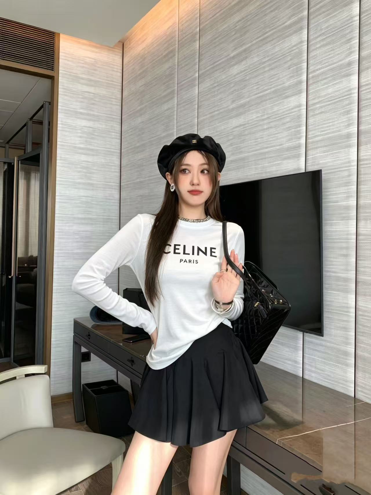 CEL1NE レター長袖Tシャツ【50％割引+送料無料】