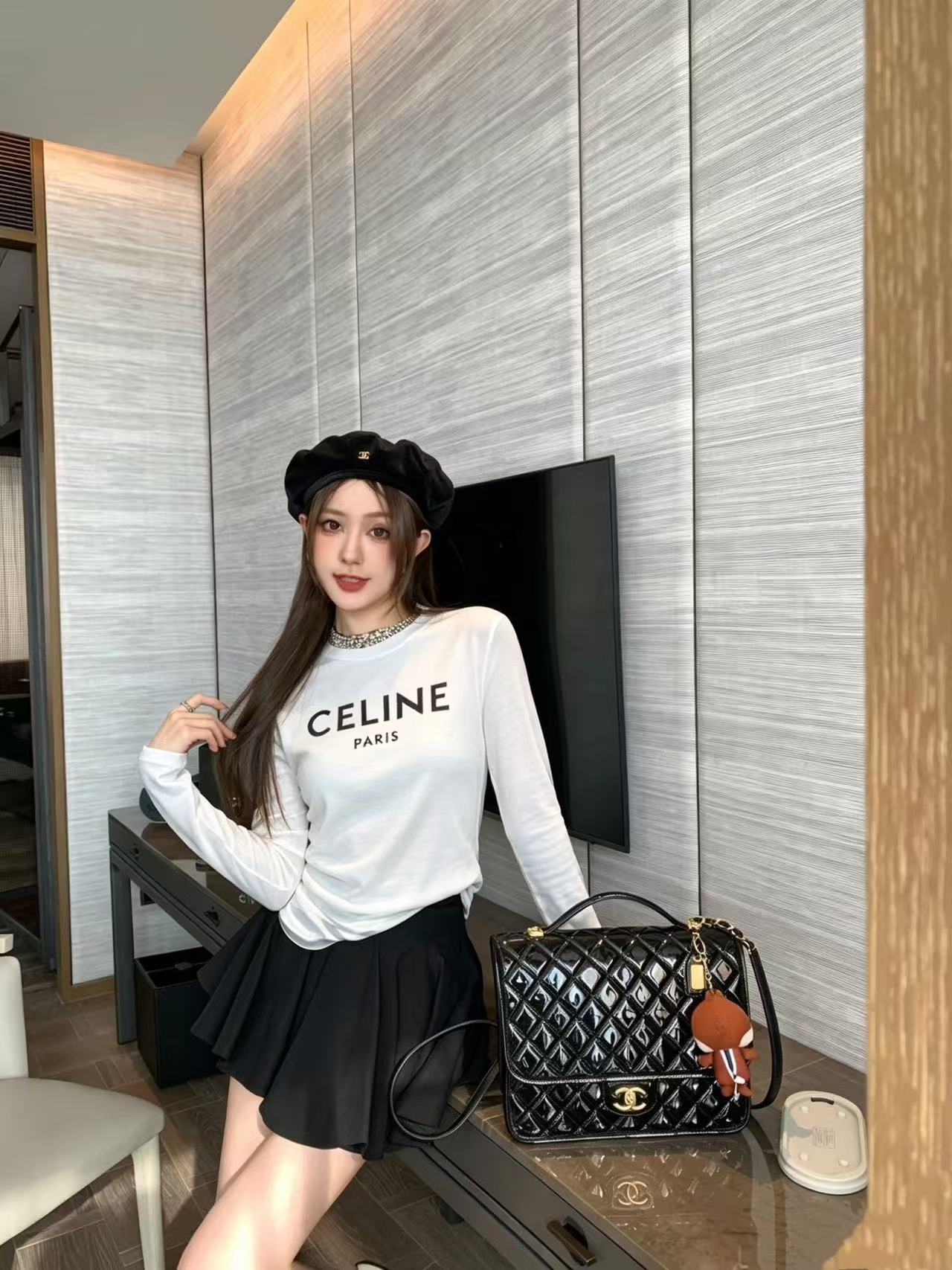 CEL1NE レター長袖Tシャツ【50％割引+送料無料】
