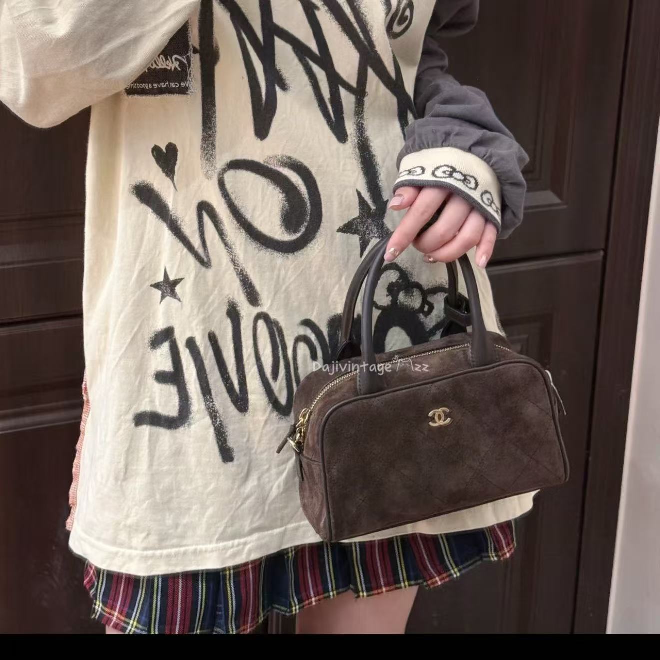CHANEL ディアスキン ボウリングバッグ【50％割引+送料無料】