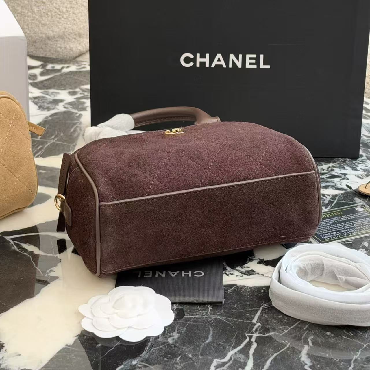 CHANEL ディアスキン ボウリングバッグ【50％割引+送料無料】