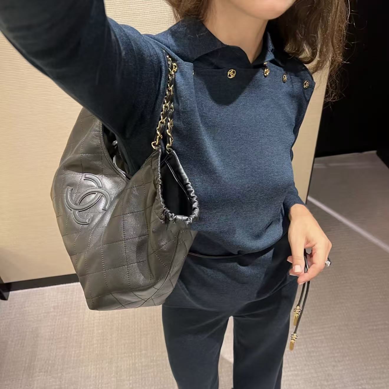 CHANEL ダブルC チェーン ショッピングバッグ【50％割引+送料無料】