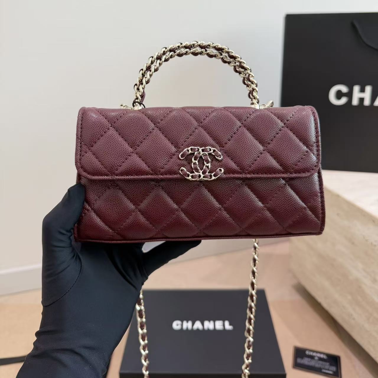 CHANE1 kellyキャビアチェーンバッグ【50％割引+送料無料】