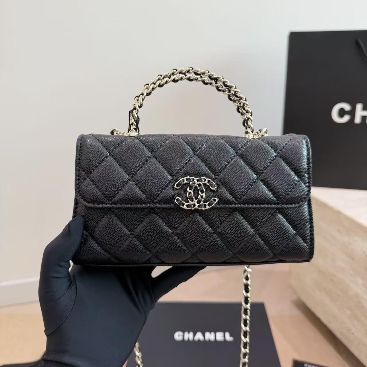 CHANE1 kellyキャビアチェーンバッグ【50％割引+送料無料】