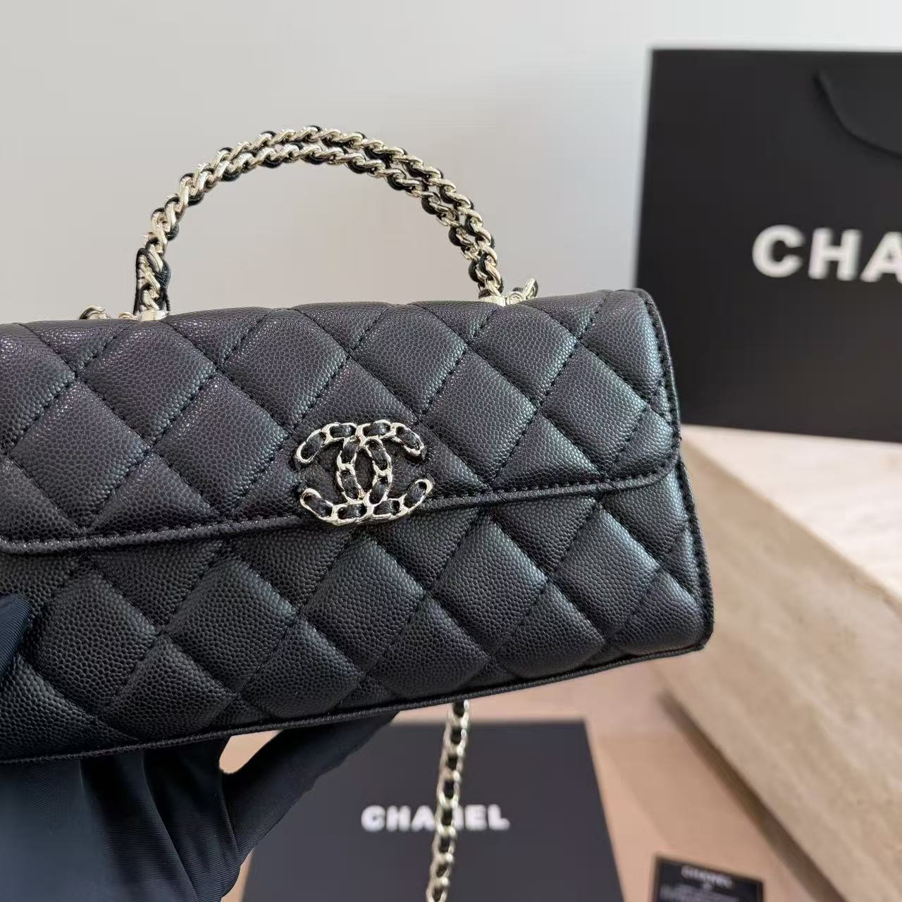 CHANE1 kellyキャビアチェーンバッグ【50％割引+送料無料】